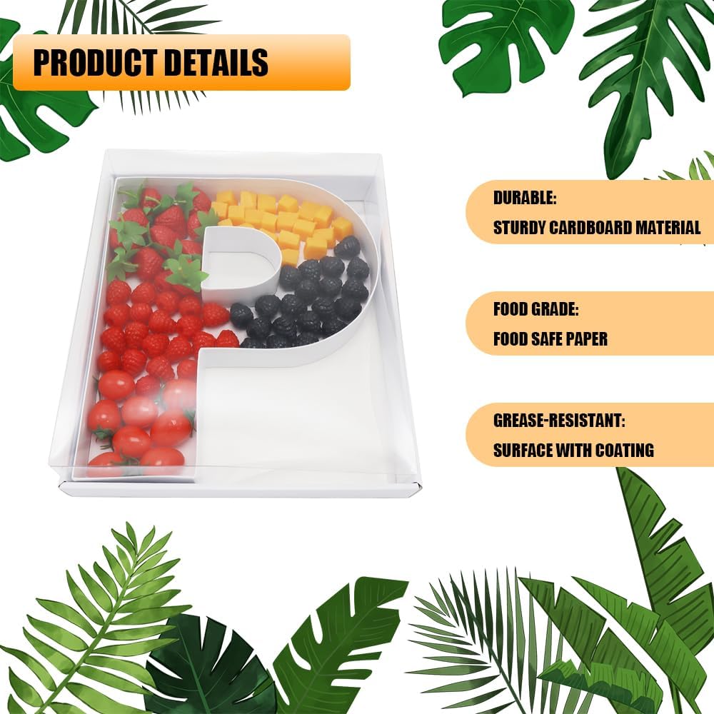 12" Fillable Cardboard Letter Charcuterie Gift Cupcake Box With Cover Sweets Packaging (P)