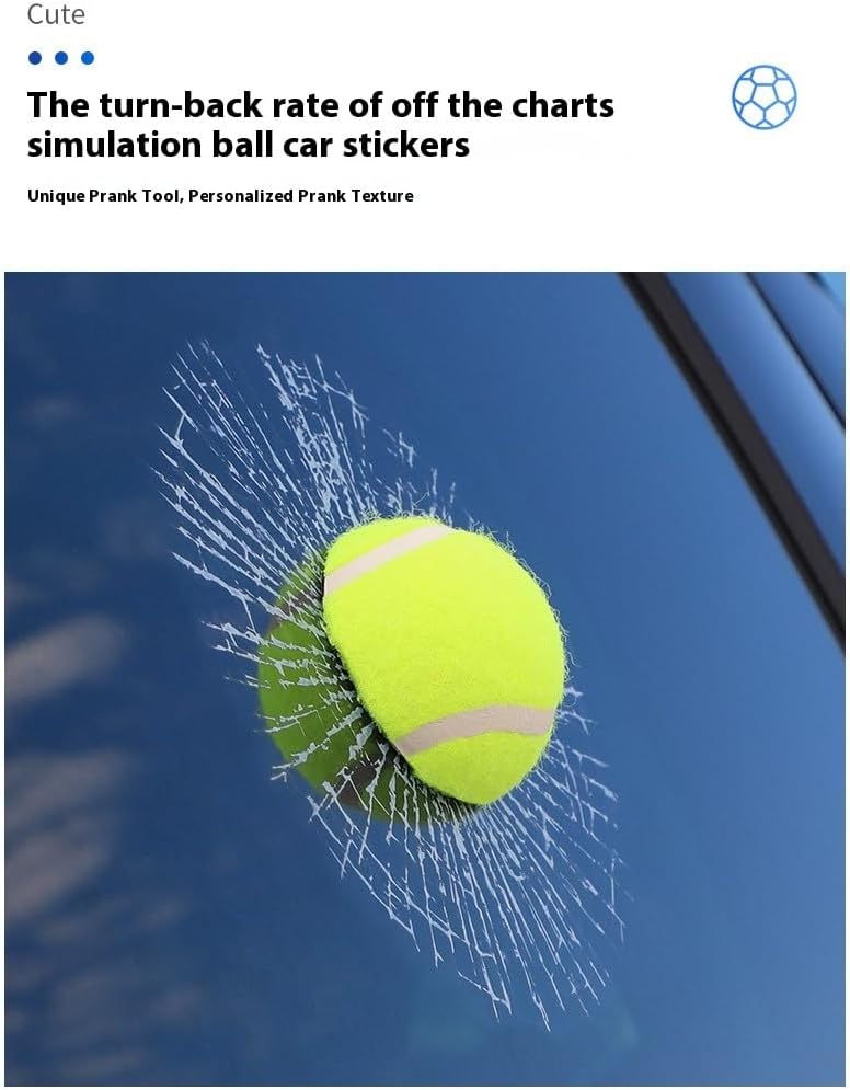 Car 3D elf Ball car Sticker, car Window Funny Creative Decorative Sticker(18cmx18cmx3cm) (Yellow Football)