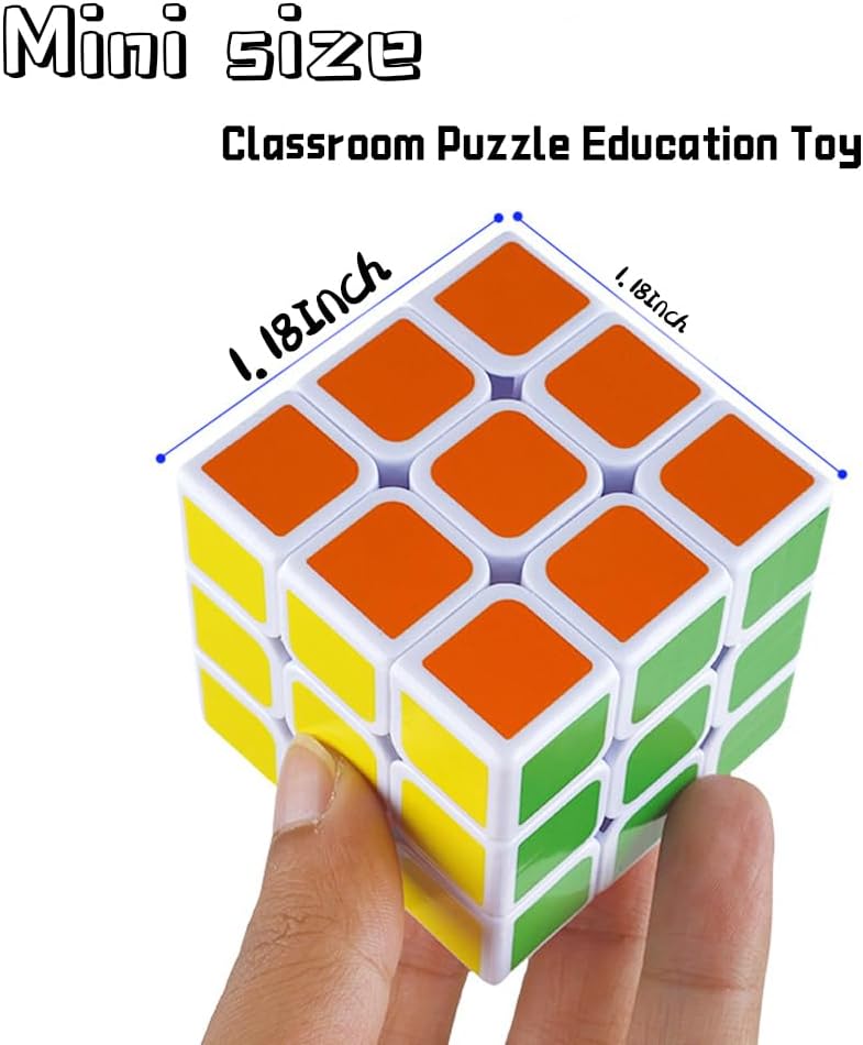 24 Pack Mini Cube Puzzle Party Favors for Kids, 1.18in 3x3 Magic Cube School Rewards & Classroom Prize for Students, Birthday Party Favors Easter Christmas Stocking Stuffers Gifts for Kids