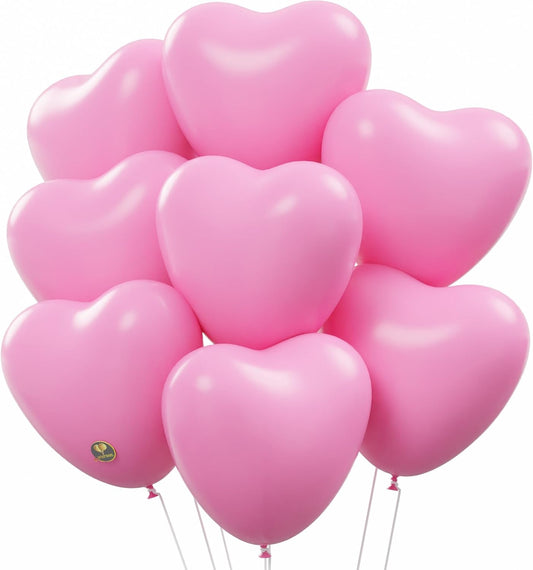 AFTERLOON® Biodegradable Balloons 24 pcs Pink 10 Inch Heart Shaped, Thickened Extra Strong Natural Latex Helium Float, Proposal Marriage Love Baby Shower Gender Reveal Wedding Bridal Corazones