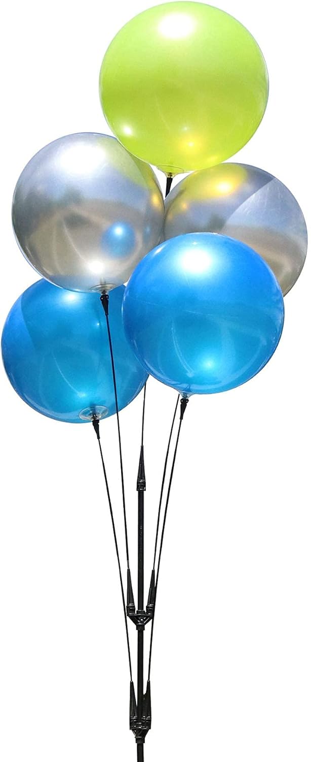 Weatherproof Reusable Balloon Cluster Kit – 5 Outdoor Balloons with Stand | Durable, Fade-Resistant, Wind-Resistant Balloons for Events, Car Dealerships, Parties & Grand Openings