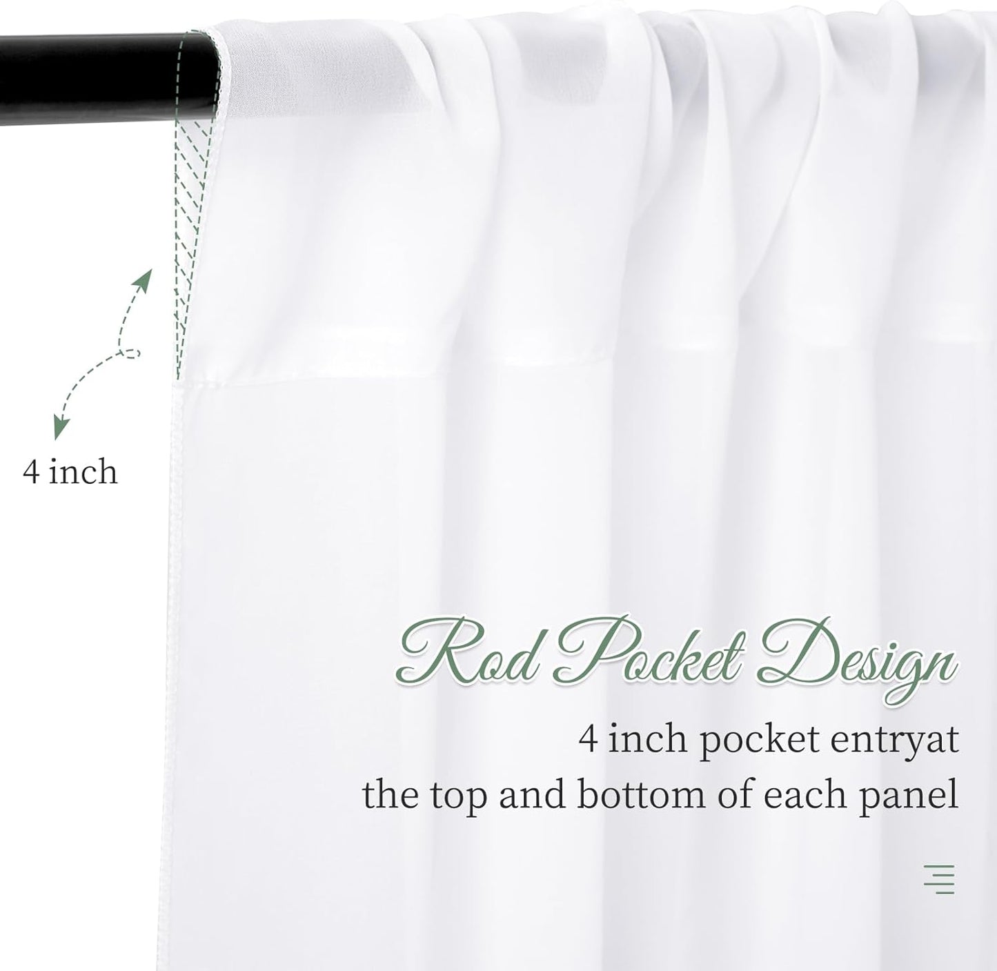 6 Panels White Wedding Ceiling Drapes 5ftx40ft Ceiling Drapes Chiffon Fabric Arch Draping Sheer Curtains Soft Drapery Draping Wedding Ceiling Decorations for Party Ceremony Stage Swag