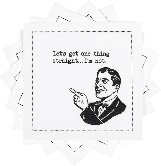 Five Star Napkins Pride Quotes, White Cotton Cocktail Napkins, Beverage Napkins, Bar Napkins, Cloth Napkins, Party Napkins, Events, Holidays, Weddings, Birthdays, Disposable, 4.5" x 4.5"- (50x)