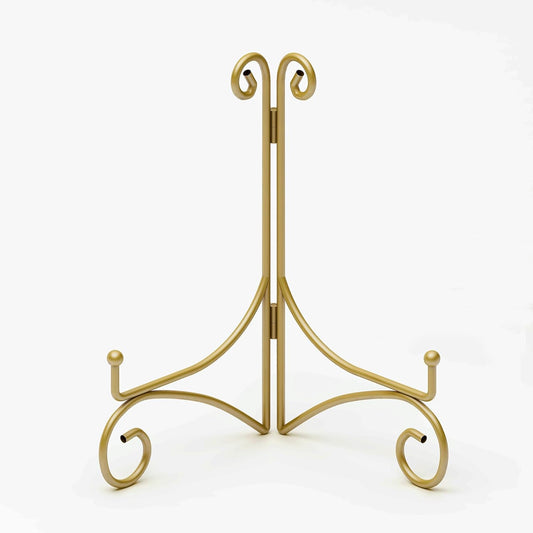 Plate Display Stands with Hinged Folding Design, 8 Inch Picture Frame Stand for Tables, Decorative Easels for Plates, Photos, Cards and Books, 8?™â€?Gold