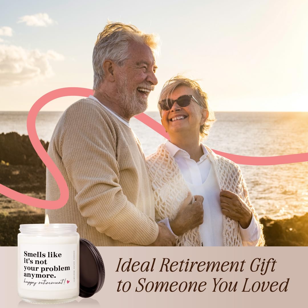LUMELOOM Retirement Gift for Woman, Men- 9oz Lavender Scented Candle