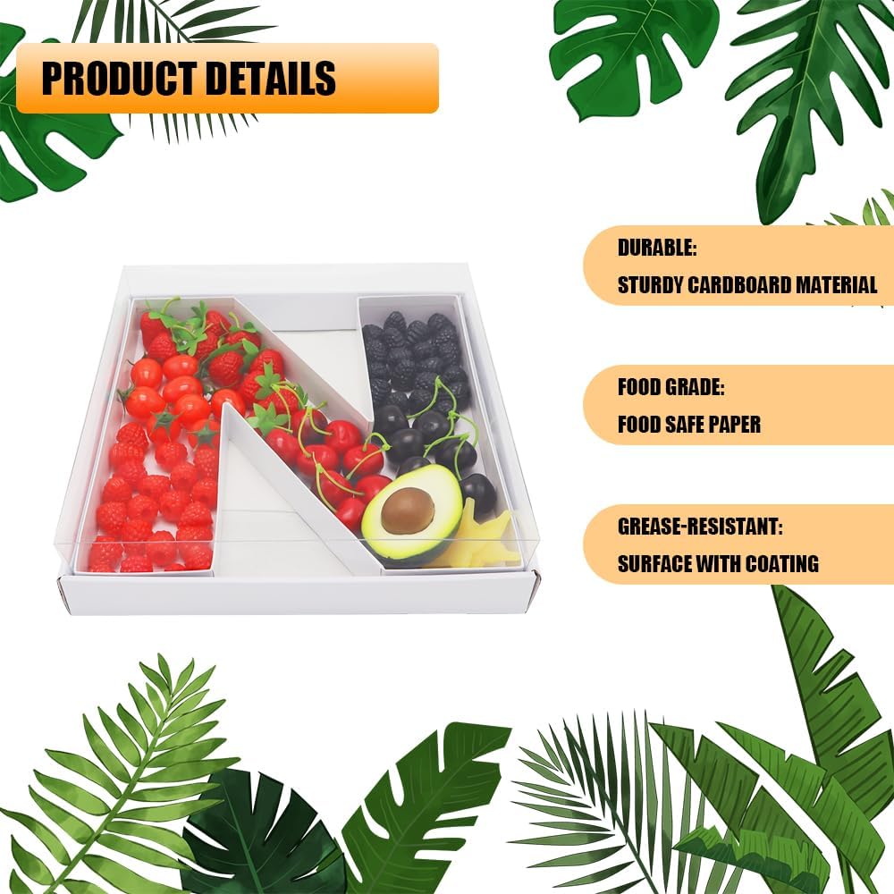 12" Fillable Cardboard Letter Charcuterie Gift Cupcake Box With Cover Sweets Packaging (N)