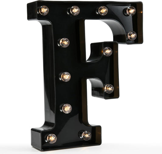 OYCBUZO Light Up Black Alphabet Marquee Letters Sign LED Marquee Number Lights Sign for Night Light Home Bar Christmas Lamp Birthday Party Wedding Decoration F