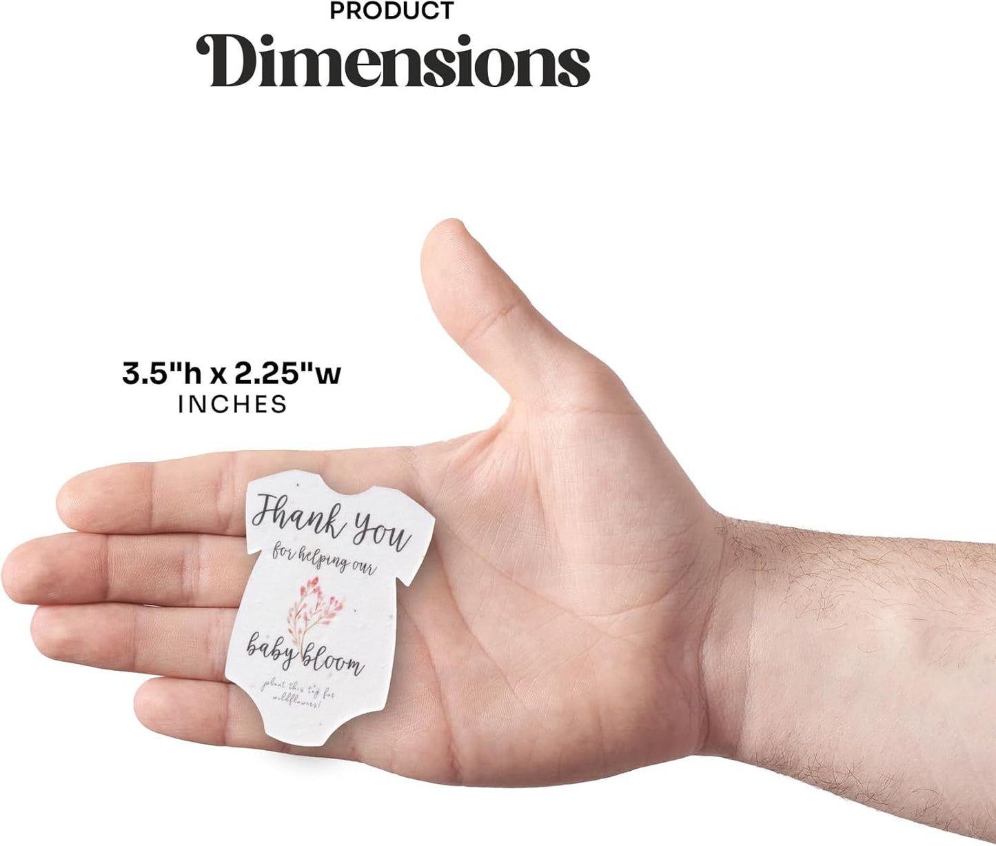 Set of 6 Seed Paper – 6 Pink Onesie & 6 Orange Pots with Stickers for Baby Shower, Gender Reveal, Birthday, Mother's Day & Other Milestone Celebrations