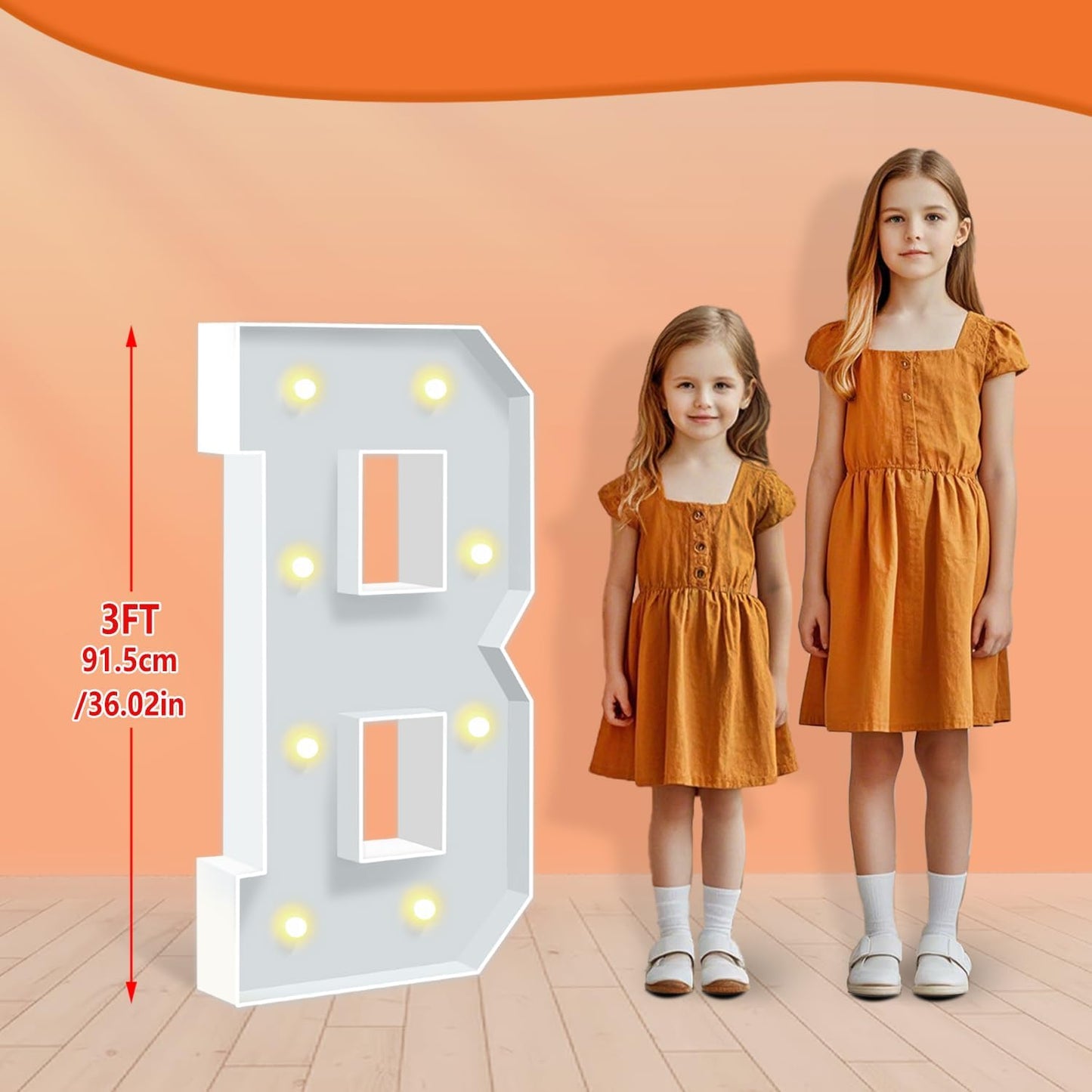 3FT Marquee Letters, Big Mosaic Light Up Letters B, Cardboard Letter for Birthday Decorations, Baby Shower, Engagement Party Decorations, Marquee Sign Pre-Cut Foam Board Kit