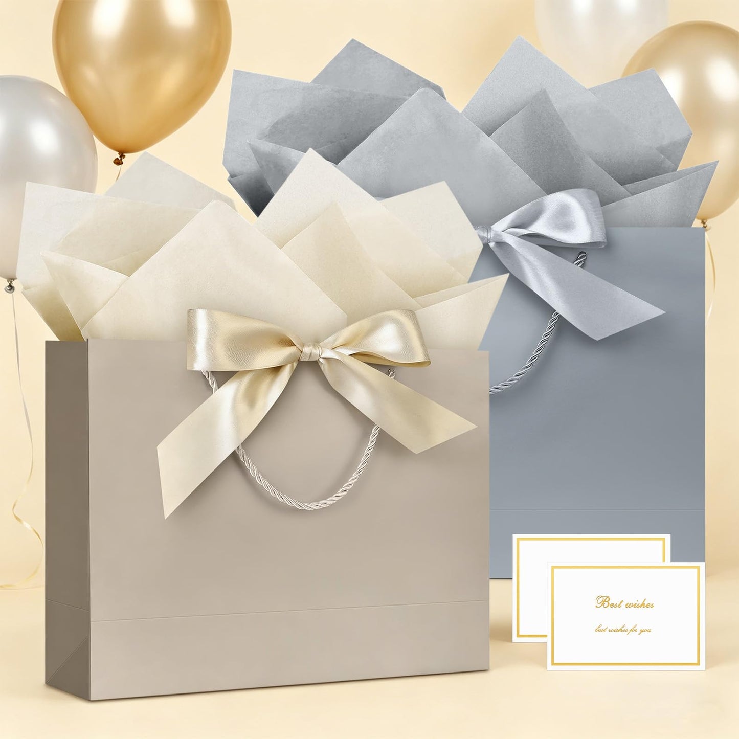 JMANNI Gift Bags with Handles, 13" Medium Gift Bags with Tissue Paper