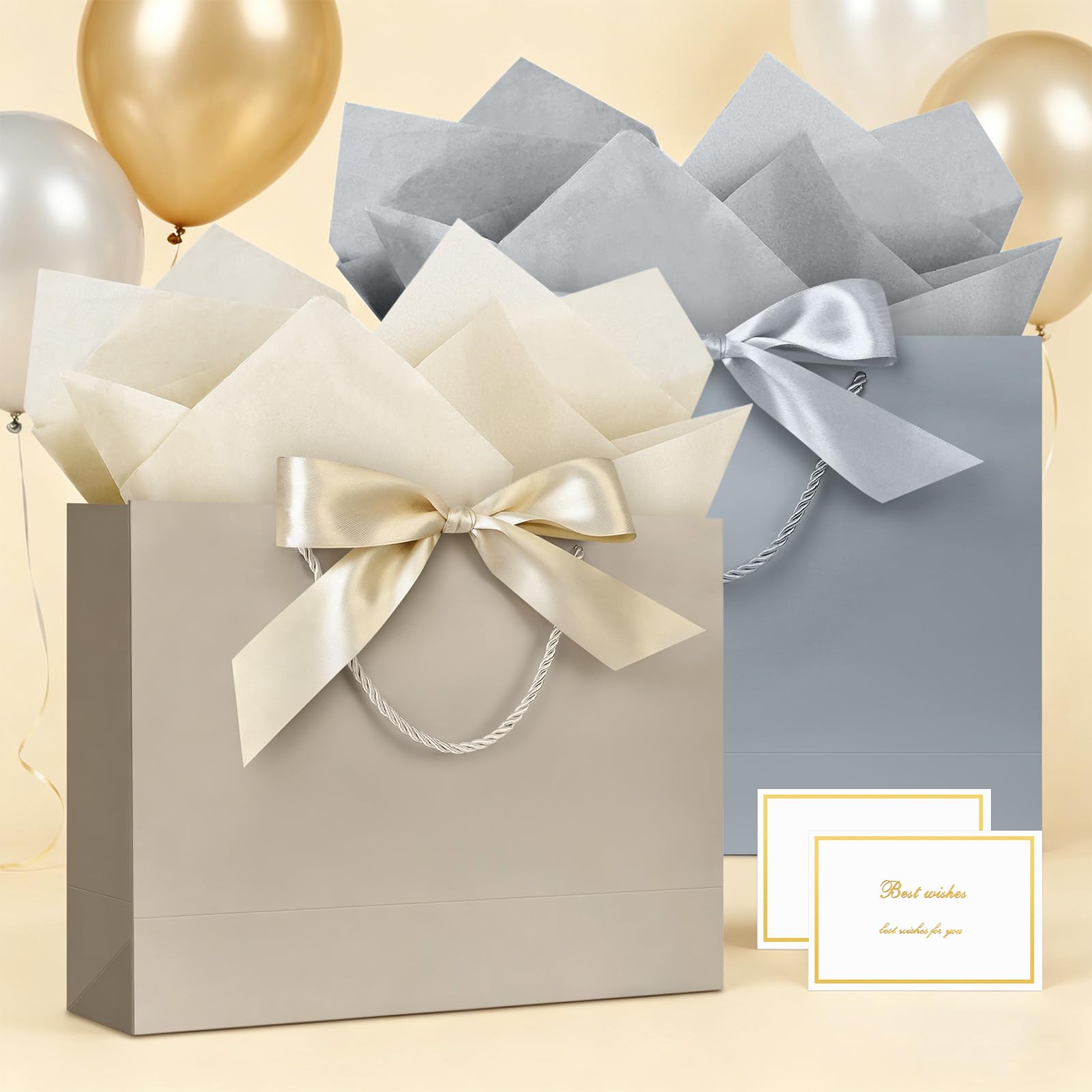 JMANNI Gift Bags with Handles, 13" Medium Gift Bags with Tissue Paper