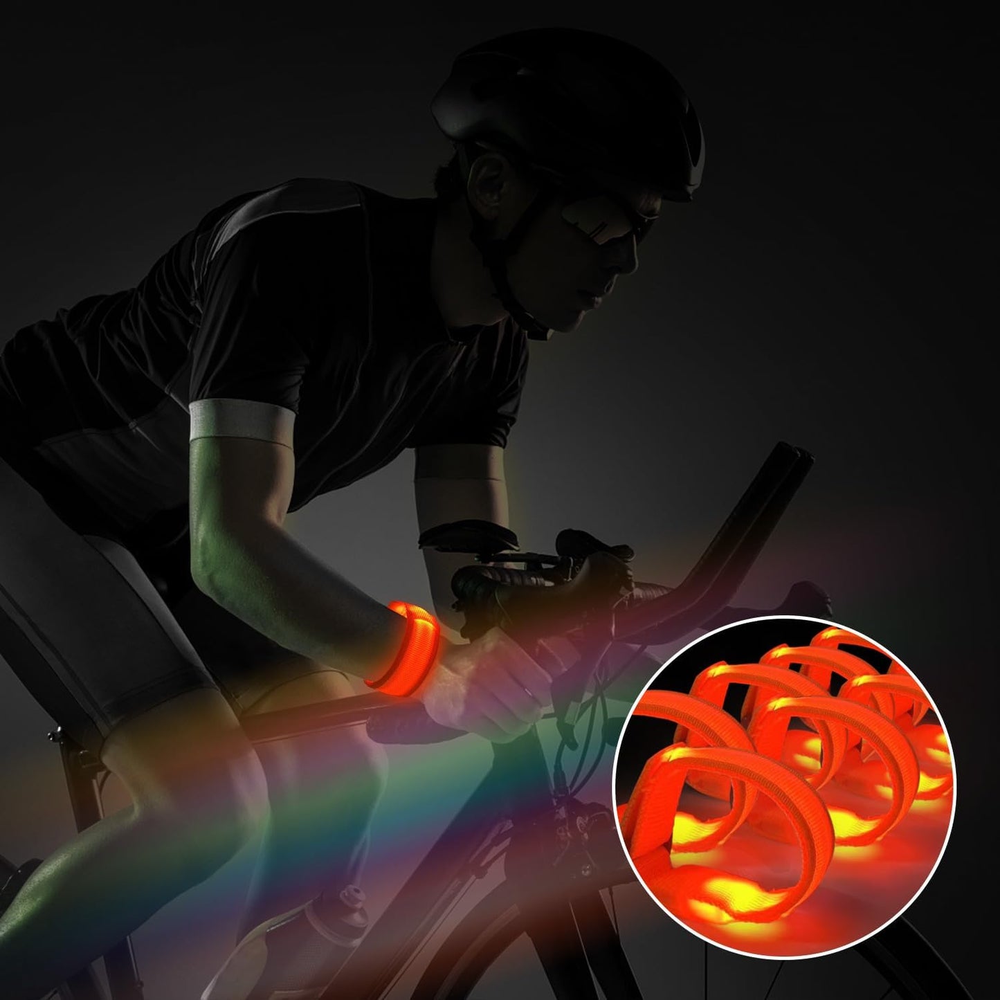 M.best 8pcs LED Light Up Bracelets Glow Flashing Wristbands Glow in The Dark Party Supplies for Wedding, Raves, Concert, Camping,Sporting Events, Party Orange