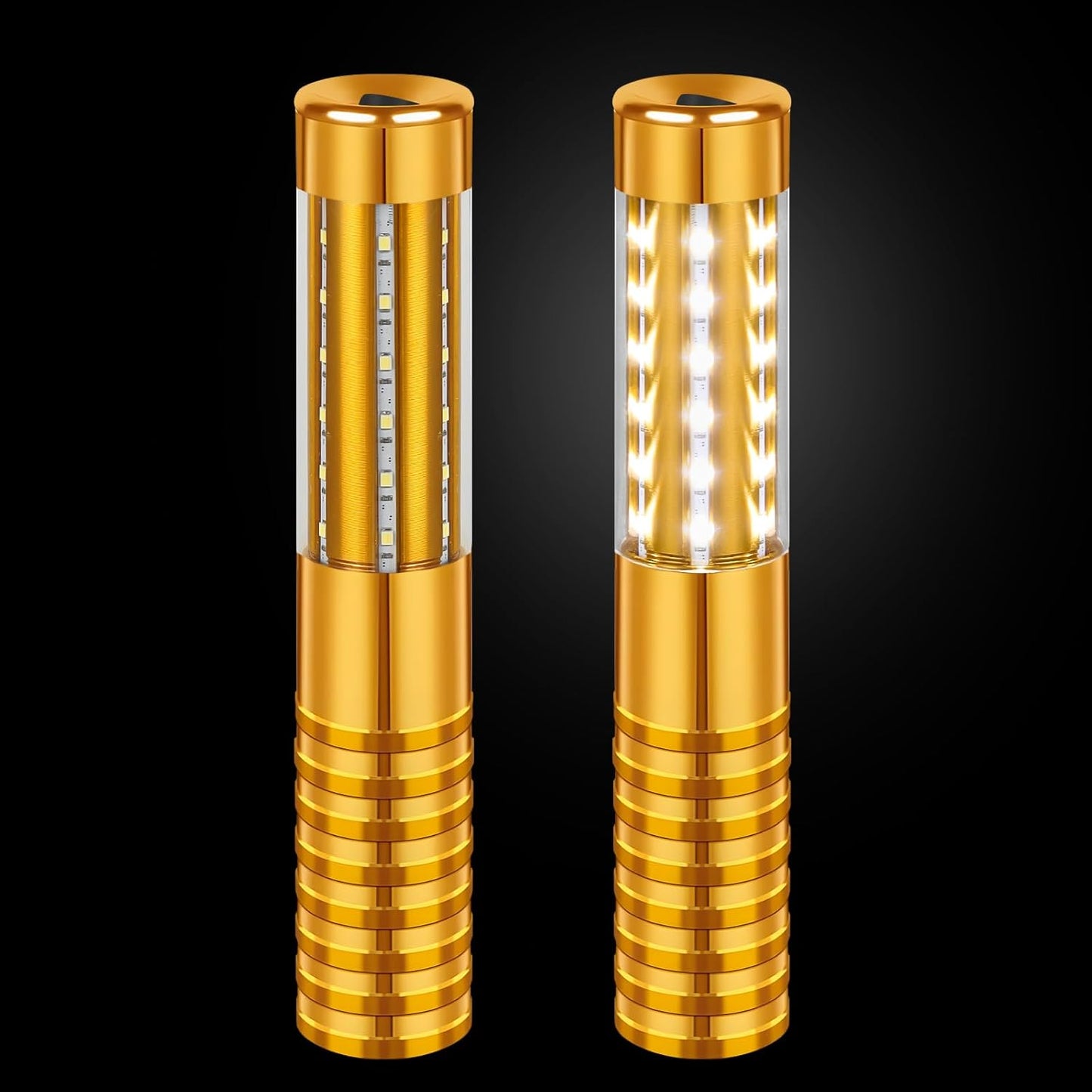 2 Pieces LED Strobe Baton Light Rechargeable Bottle Service Sparklers Stick Reusable Champagne Bottle Handheld LED for Club Stage Nightclub Party Concert Event Bar Outdoor - Gold