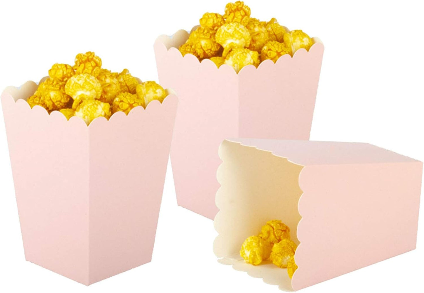 Pink Popcorn Boxes Mini Pack of 24, Paper Popcorn Container for Birthday Party, Graduation, Wedding, Carnival, Movie Night