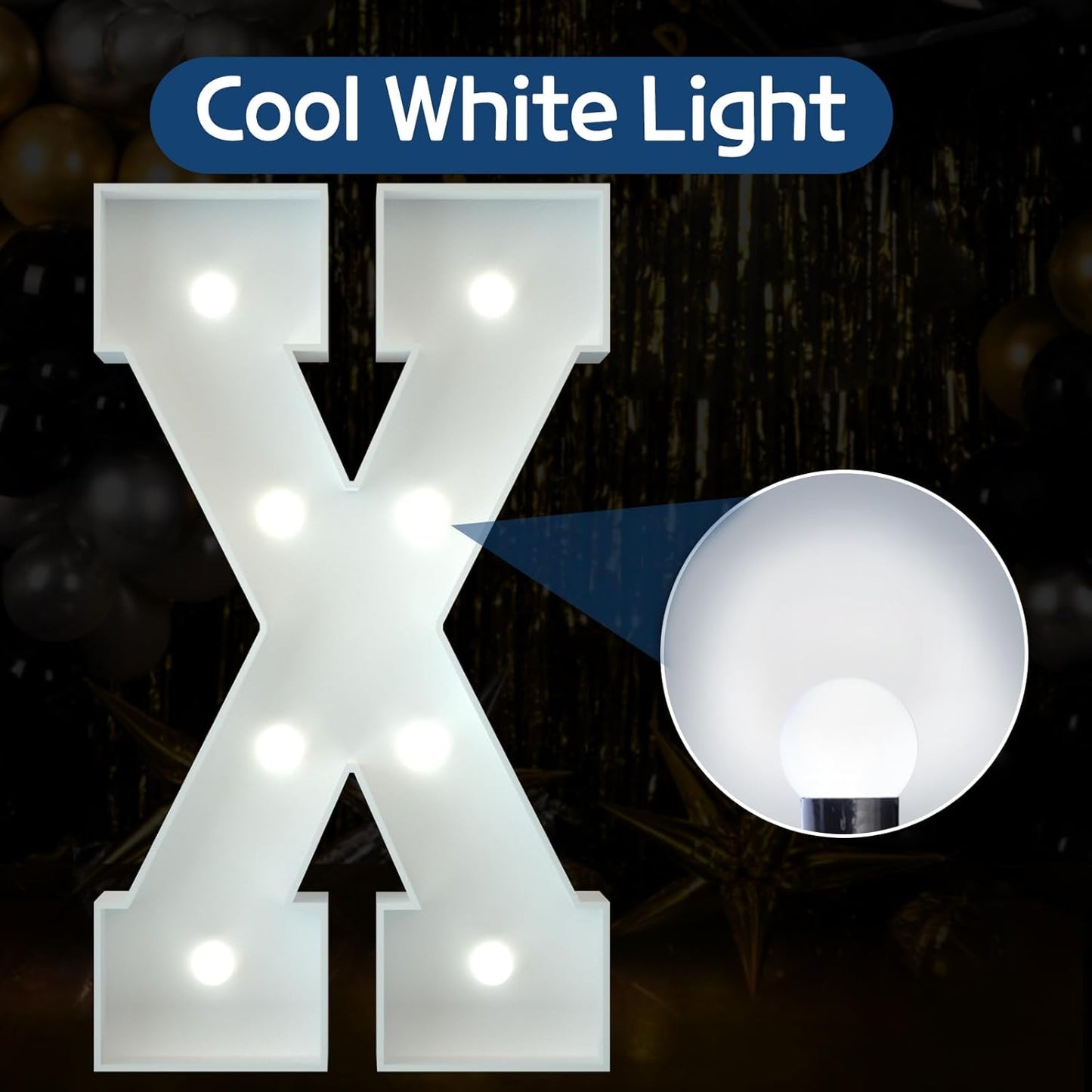 Marquee Letters 3 Feet Tall Large Light Up Letters Baby Shower Decorations Wedding Engagement Proposal White Party Decorations Marry Me Sign XOXO Big Cardboard Backdrop X