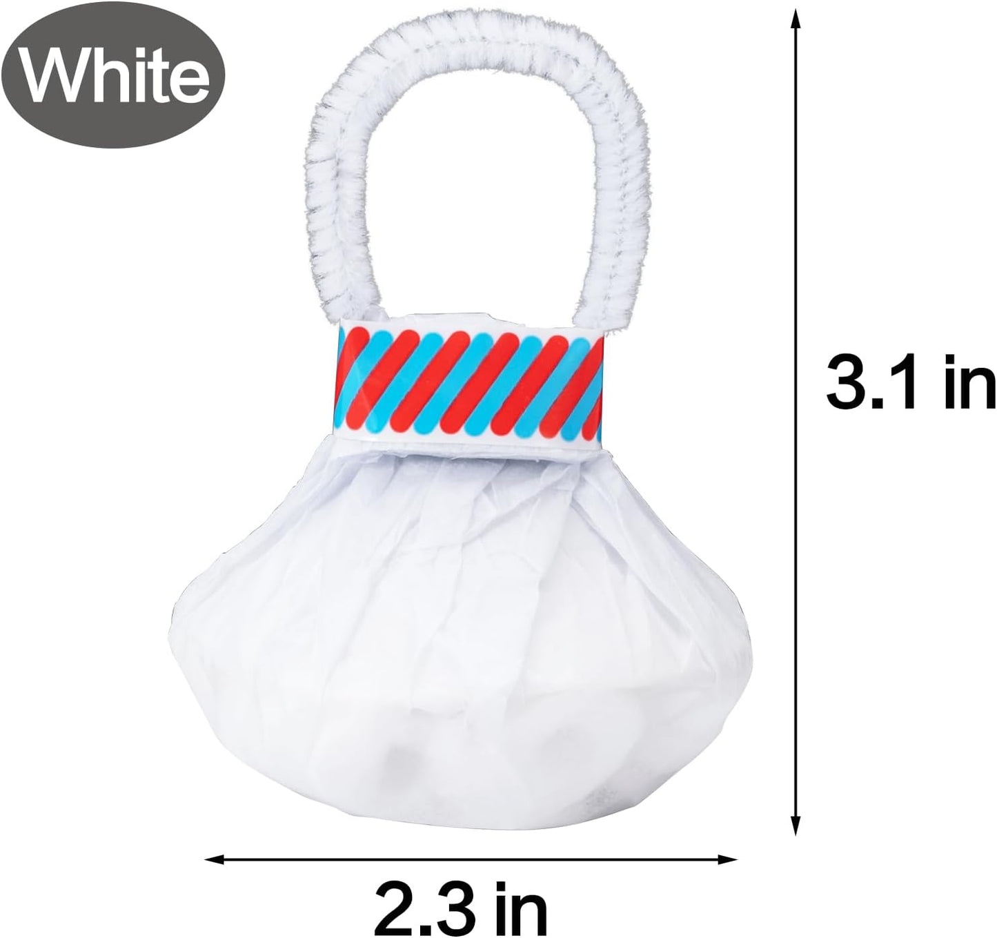 Confetti Poppers, 20Pack Plastic No Mess Streamers, Party Poppers for Birthday,Wedding,Celebrations,Graduation Party (White, 20 Pack)