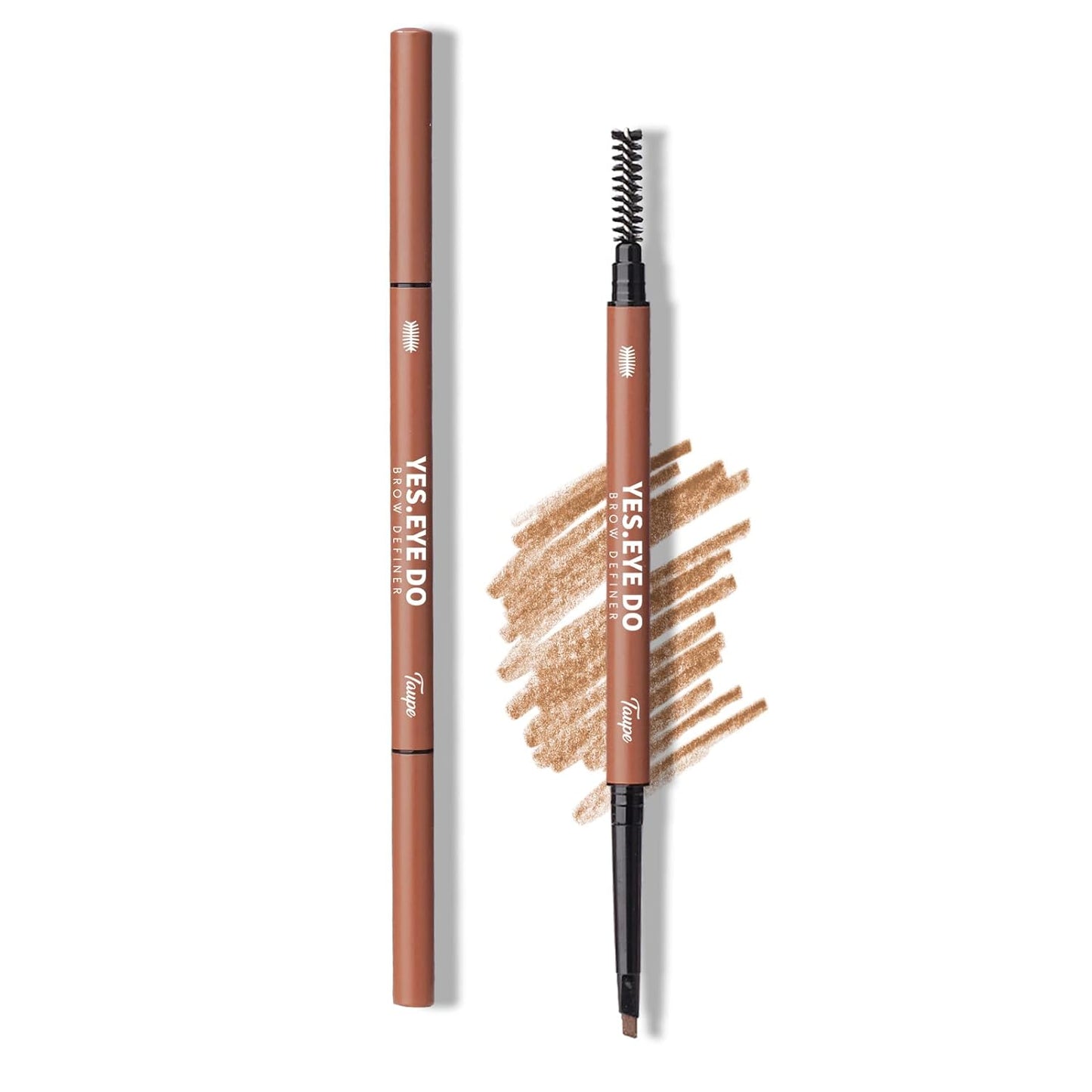 Taupe Eyebrow Pen, Waterproof Longlasting Eyebrow Pencil, Dual Side Retractable Brow Pen for Brows Defining Sculpting, No Residue and Sweat-proof,Taupe YES.EYE DO