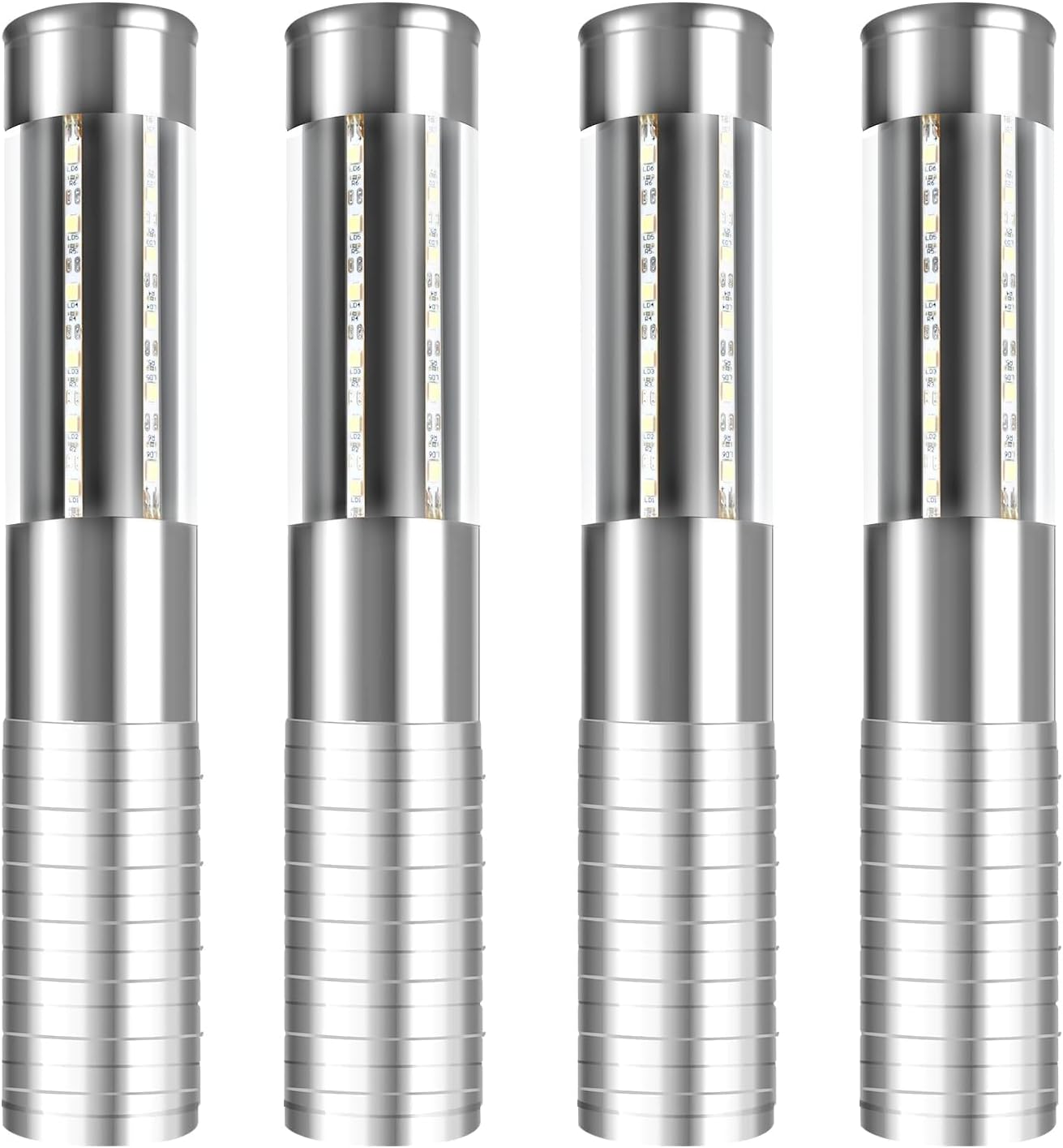 Strobe Baton Light,Stage Handheld Light,Champagne Bottle Sparklers, Recharge led Bottle Service Lights - for Bar Club Birthday Weddings Parties (Sliver 4 PC)