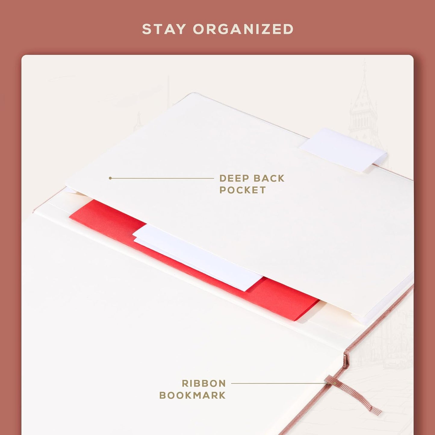 Beechmore Books A4 Sketchbook ??8.5x11 Premium Vegan Leather Bound Large Sketch Book Hardcover with 156 Thick 160gsm Perforated Ivory Pages, Blank Sketch Pad, Gift Boxed, Back Pocket, Ribbon Bookmark