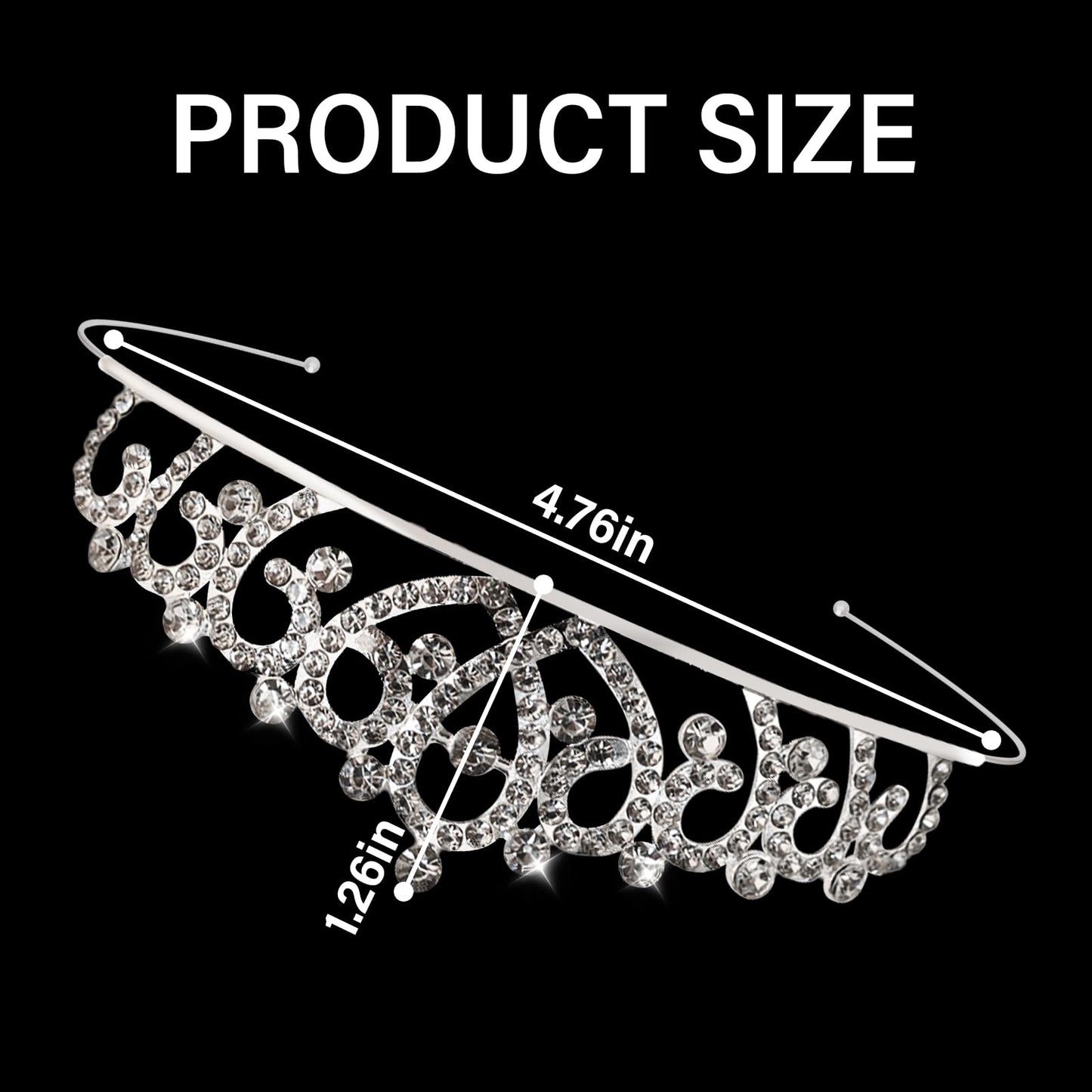 Tihebax Tiaras Crowns Headbands for Girls Women 10 Pcs Small Silver Princess Tiara Bulk Crown