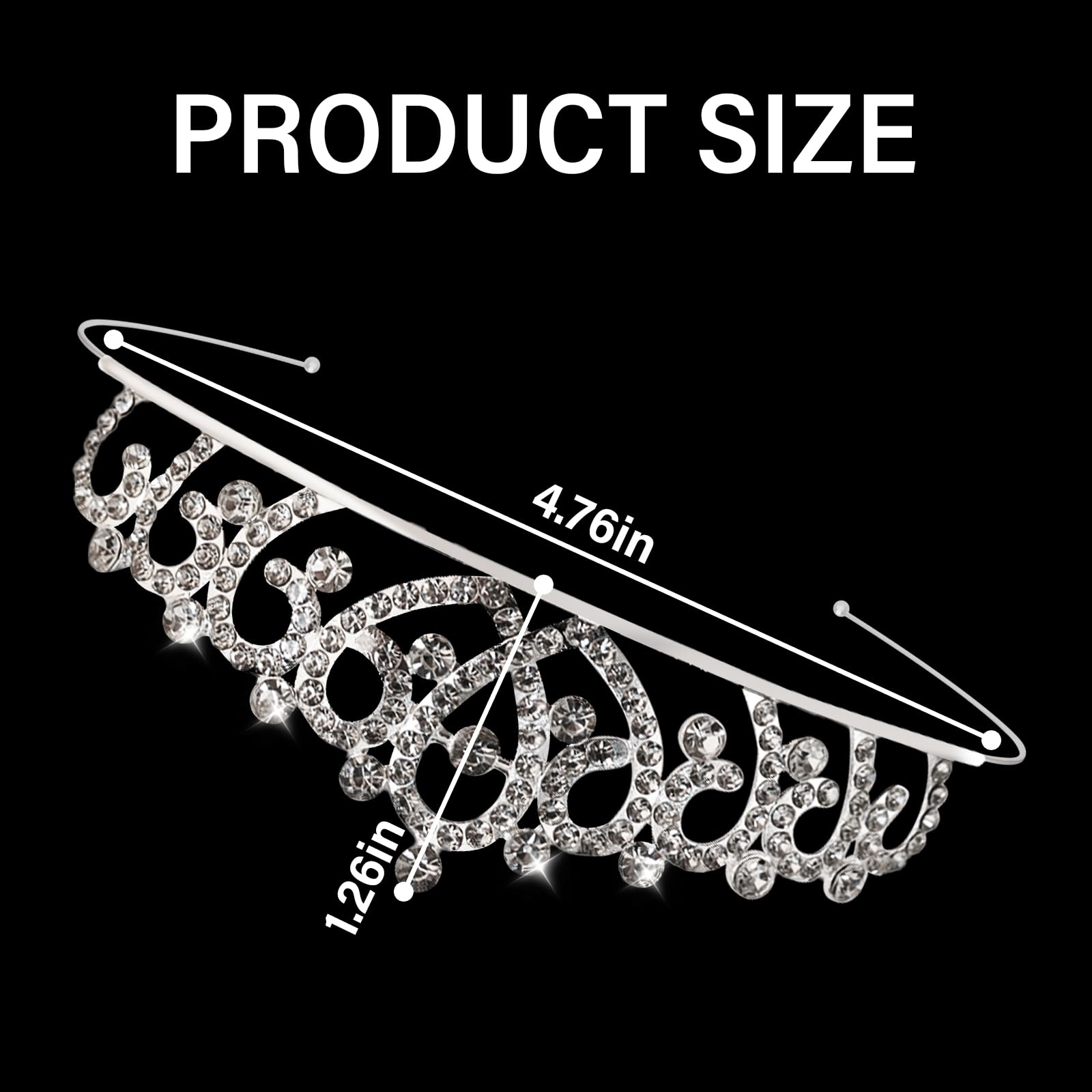 Tihebax Tiaras Crowns Headbands for Girls Women 10 Pcs Small Silver Princess Tiara Bulk Crown