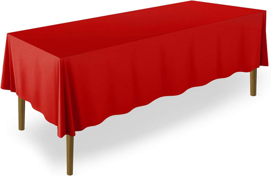 Lann's Linens - 10 Premium 70" x 120" Tablecloths for Wedding/Banquet/Restaurant - Rectangular Polyester Fabric Table Cloth - Red