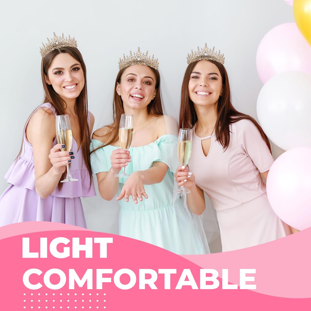 Papoopy Birthday Tiara Crown with Sash for Women, Birthday Queen for Party