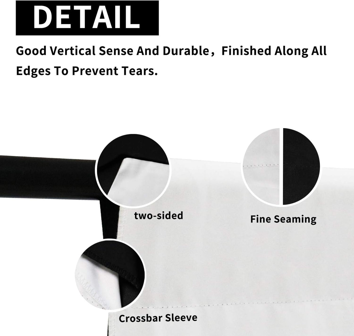 ISSUNTEX 5X7 ft Background Muslin Backdrop, Photo Studio, Collapsible High Density Screen for Video Photography and Television-Black/White