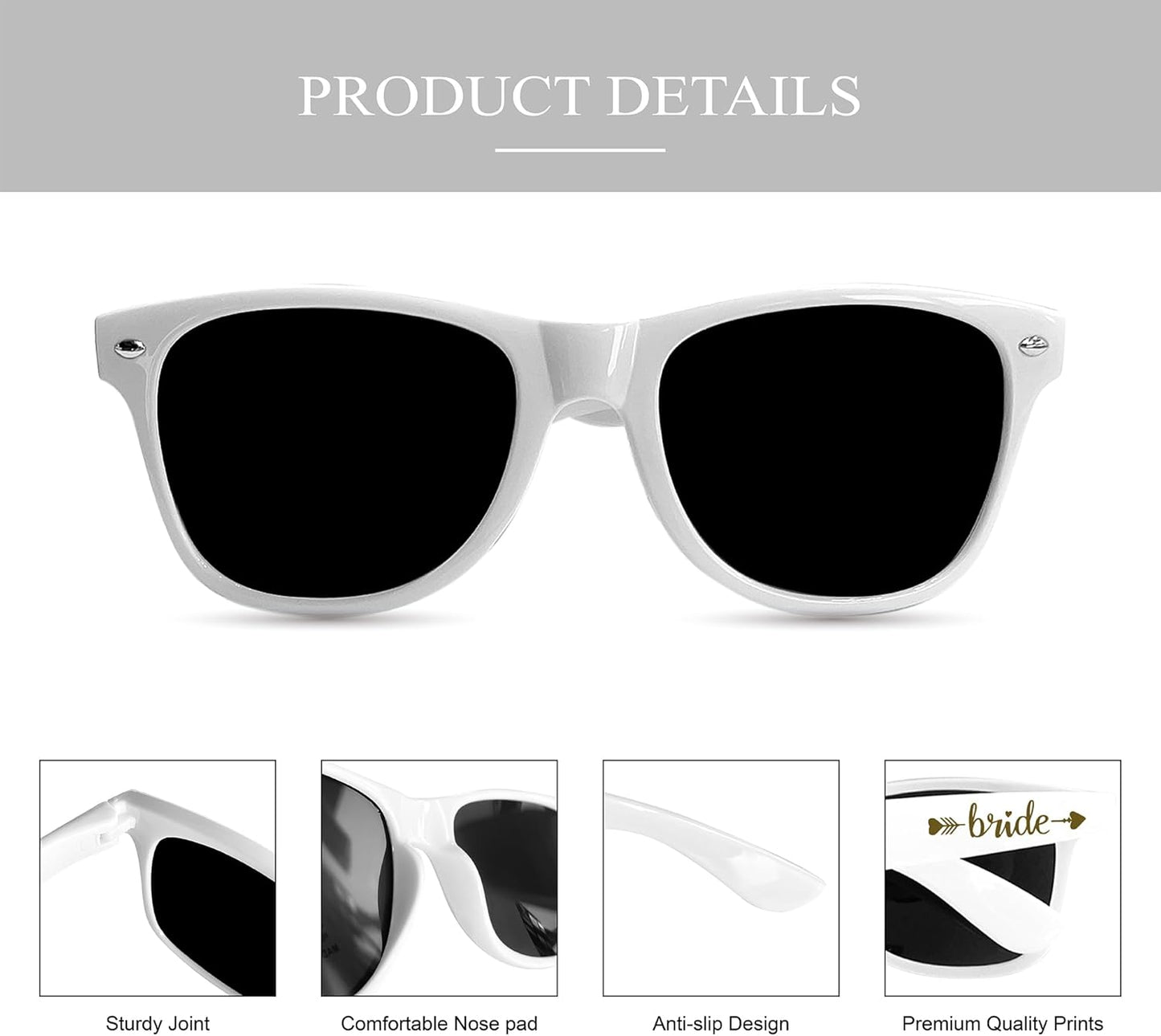 LADY&HOME 10 Pack Bachelorette Party Sunglasses Favors, Bridesmaid and Bride Tribe Sunglasses for Bridal Party, Bridal Shower(Red)