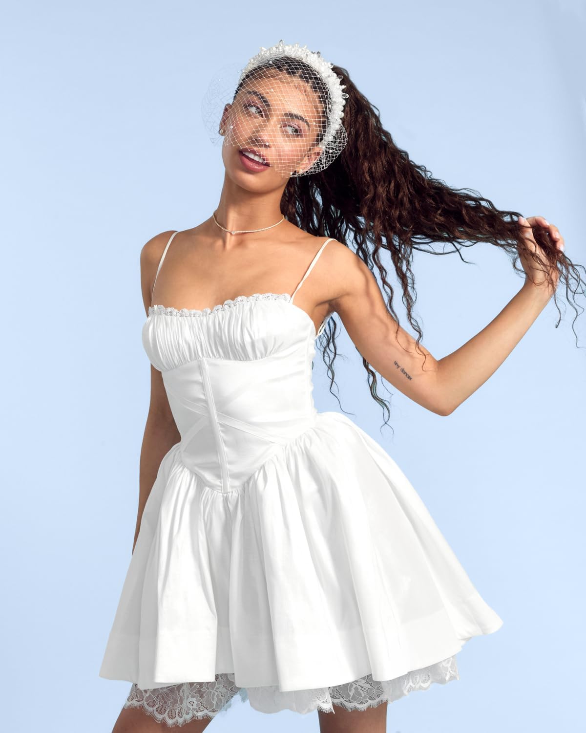 xo, Fetti Pearl Beaded Bridal Headband + Birdcage Veil | Bachelorette Party Hairpiece, Bridal Shower Accessory, Crystal Bridesmaid Gift, Wedding Headband, Engagement Accessory