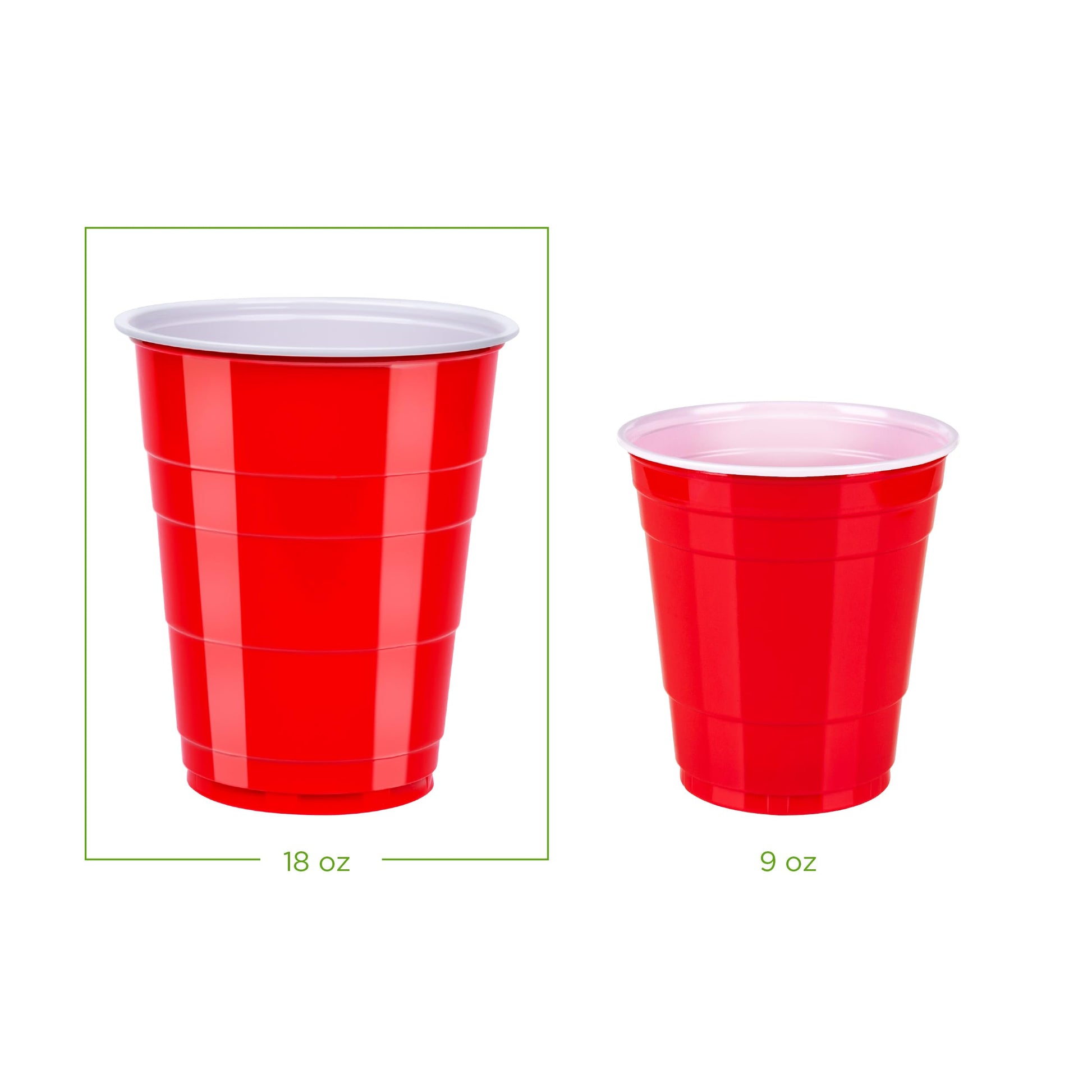 Amazon Basics Disposable Plastic Party Cups, Red, 18oz, 120 Count, Large Pack, Packaging May Vary