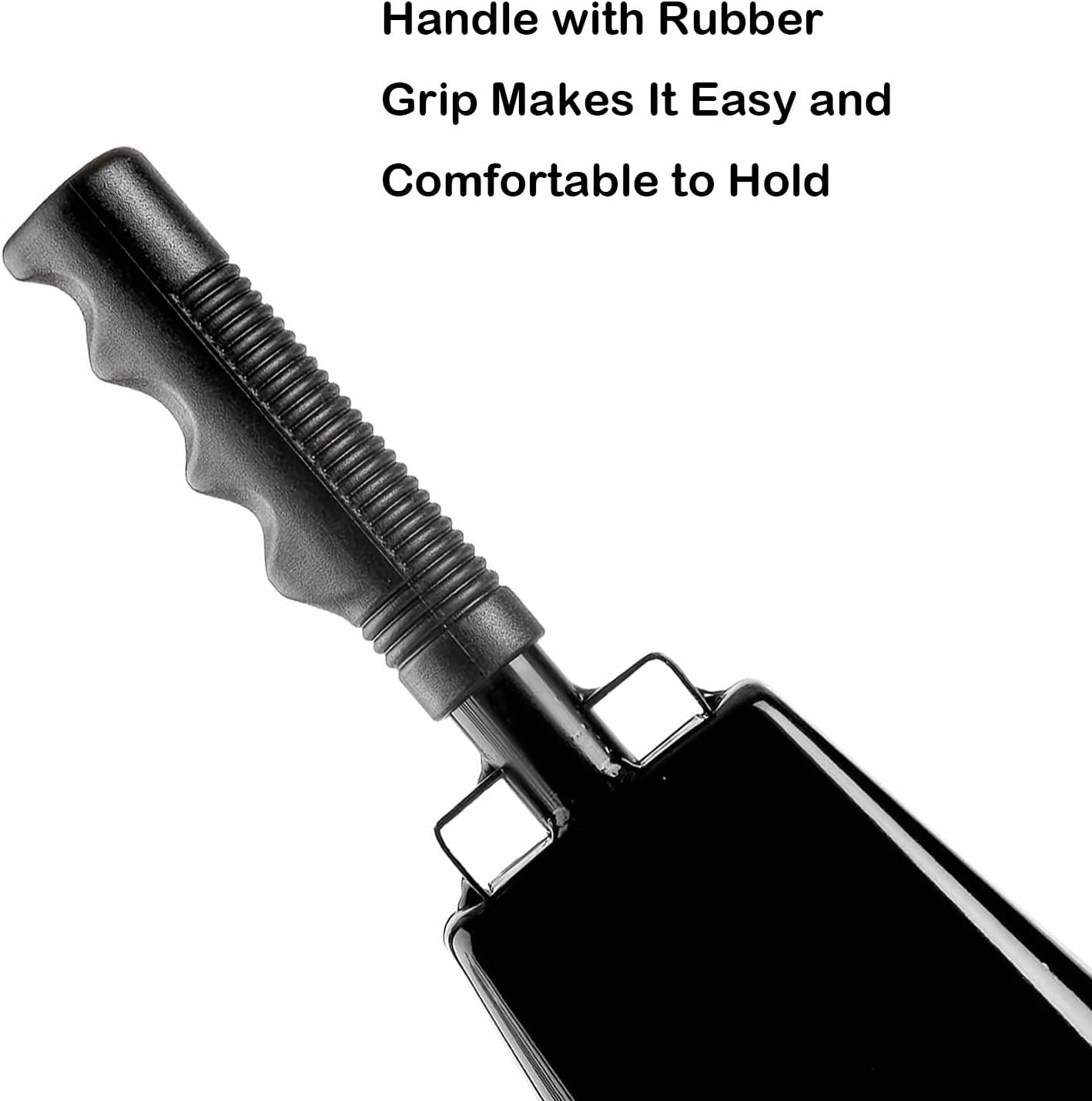 Steel Cowbell with Handle 8 Inch Cow Bells Noise Makers, 2 Pack Large Cowbells for Sporting Events, Hand Percussion Cowbells Cheering Bell for Football Game Party Concert Graduation School (Black)