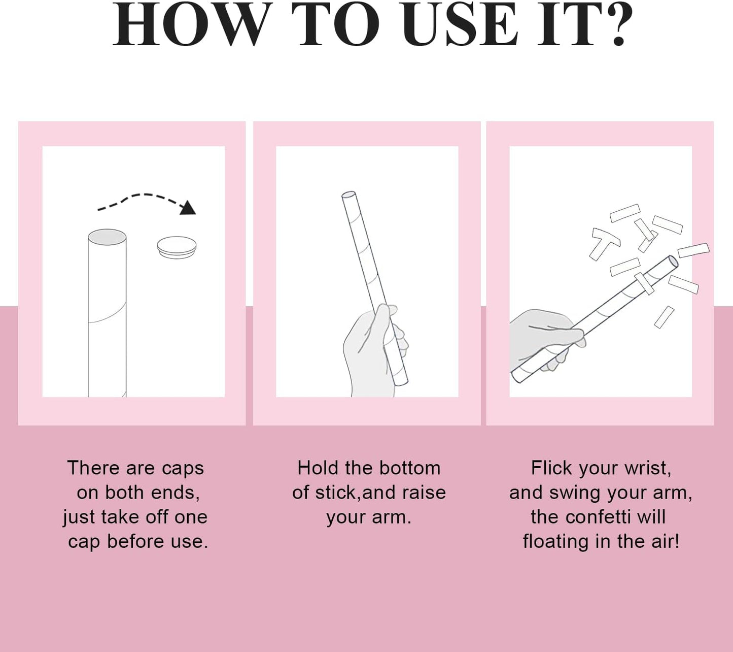 BATTIFE 14Pack White Confetti Wands Tissue Paper Confetti Flick Flutter Sticks for Wedding Celebrations Anniversary Birthday Party White, 14 Inch