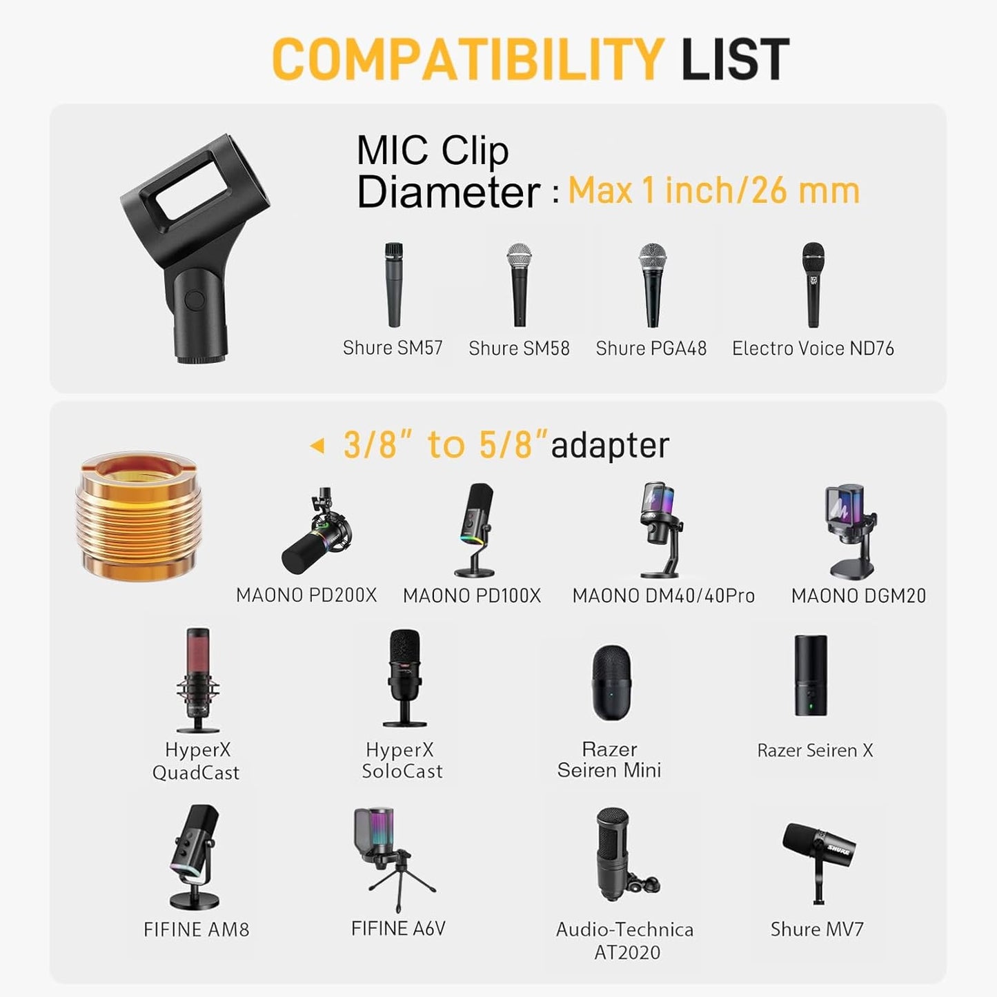 MAONO Boom Arm Microphone Stand: Adjustable Metal Suspension Mic Boom Arm for Podcast Gaming Streaming Recording,with Desk Clamp and 3/8" to 5/8" Screw Adapter-Max Load 1KG BA20 Black