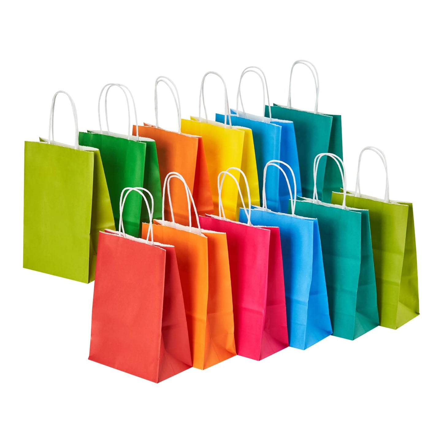 RACETOP Small Kraft Paper Bags 32 Pack 5.8x3.2x8.25 in 8 Colors