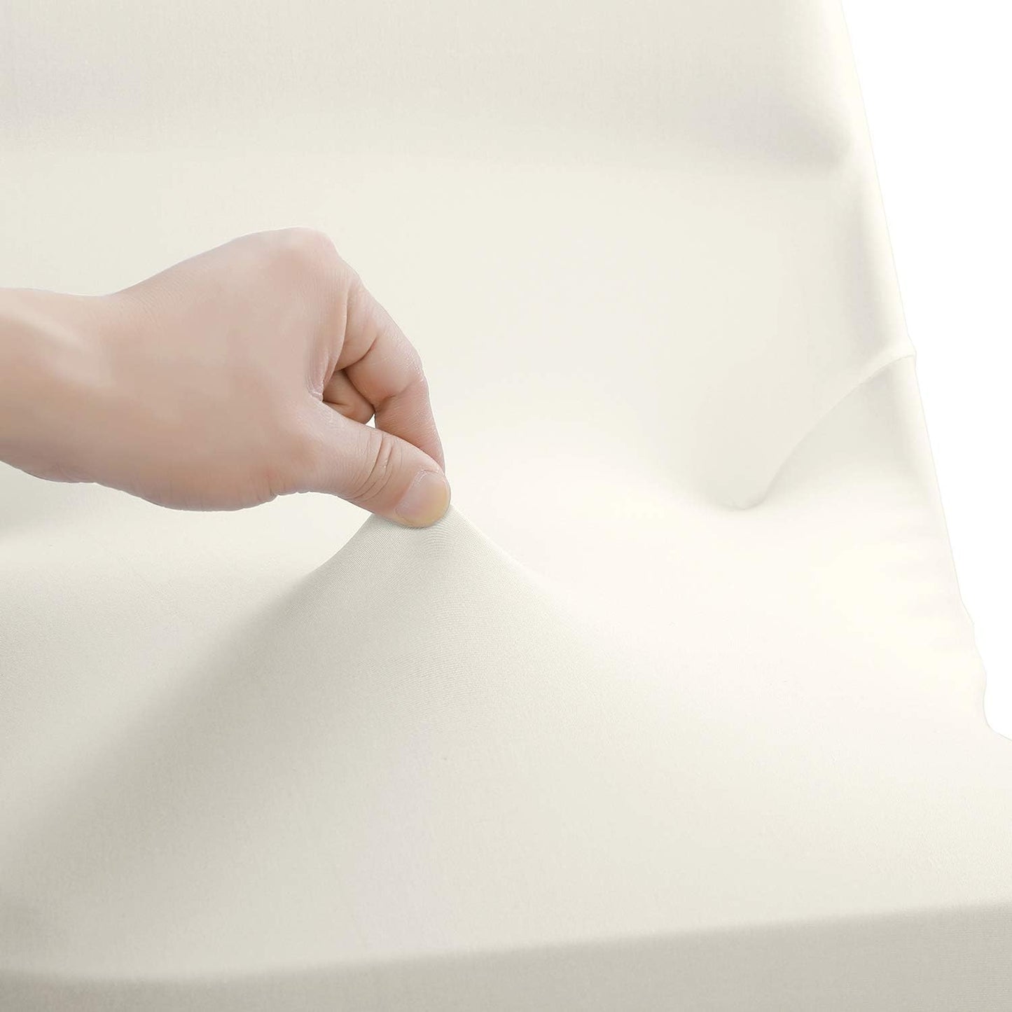 Peomeise Stretch Spandex Folding Chair Cover for Wedding Party Dining Banquet Event (Ivory,50pcs)