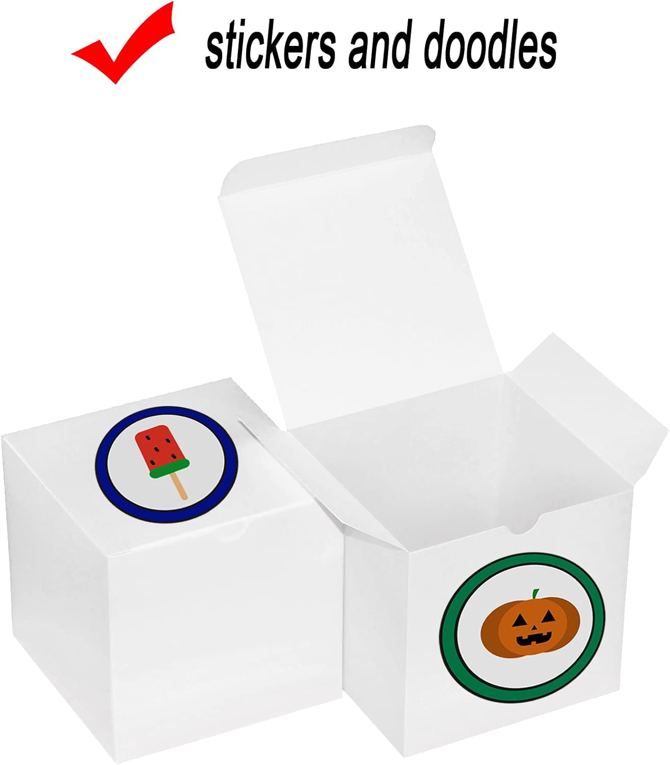 Xxcxpark 48 PCS White Gift Boxes 4x4x4 inches, Decorative Party Favor Gift Packaging Box with Lid for DIY Crafting, Cube, Cupcake, Kraft Present Boxes for Birthday, Wedding, Anniversary