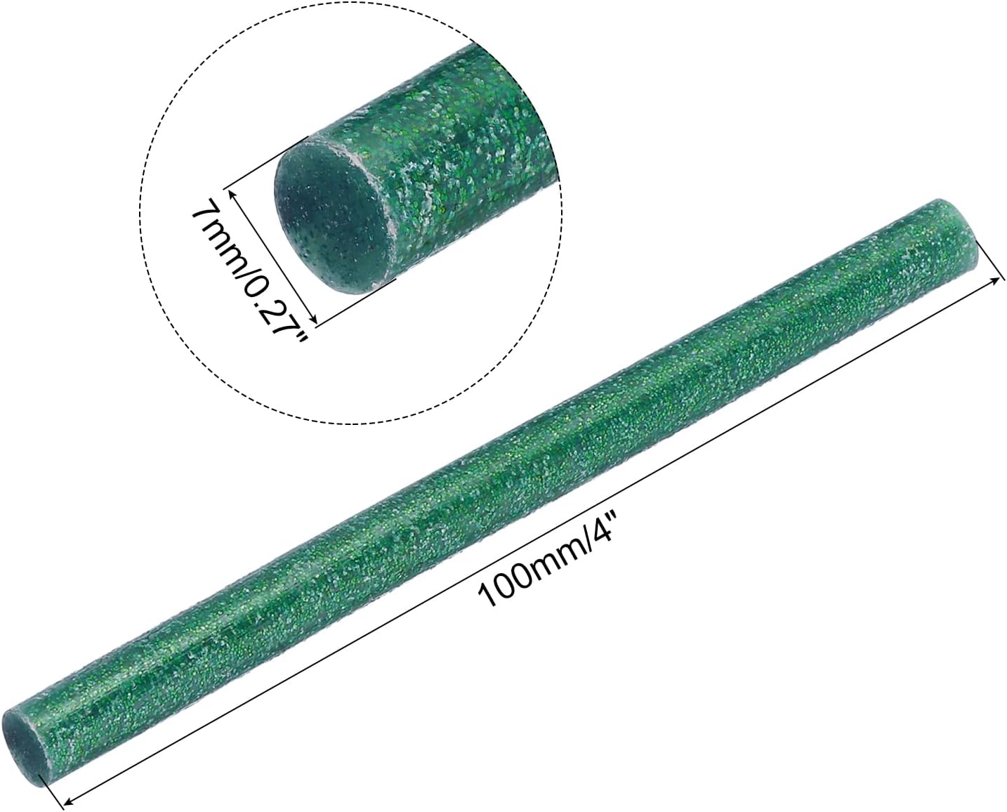 uxcell 20pcs Hot Glue Sticks for Glue Gun 7mm/0.28-inch x 4-inch Mini Hot Melt Adhesive Glue Stick Glitter Dark Green