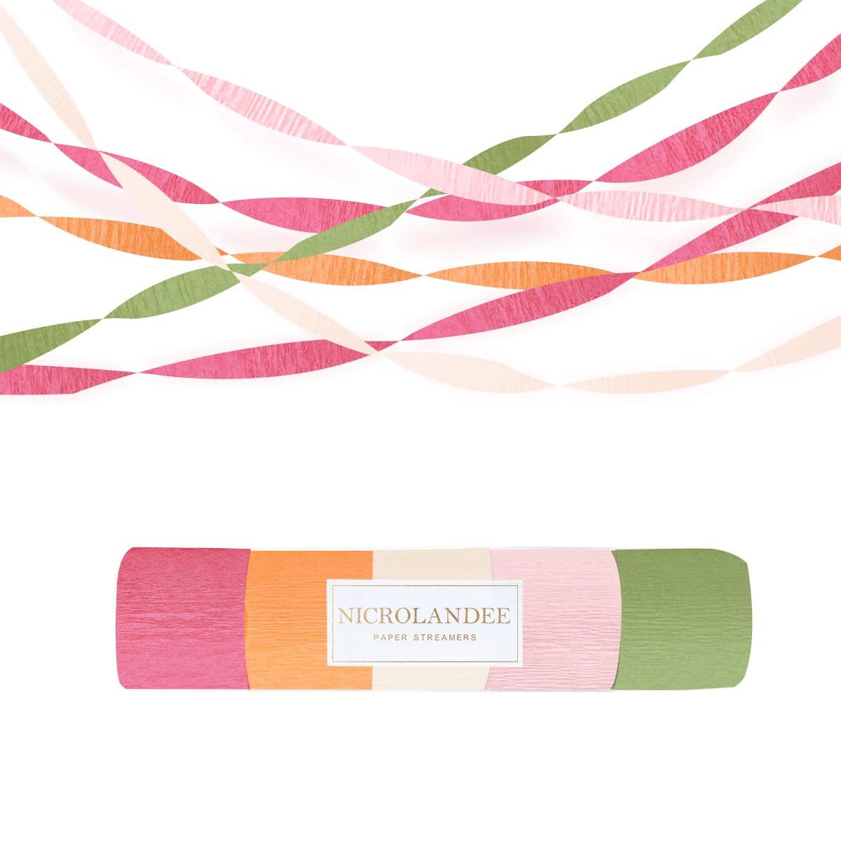 NICROLANDEE 5 Rolls Pastel Crepe Paper Streamers Backdrop Decorations