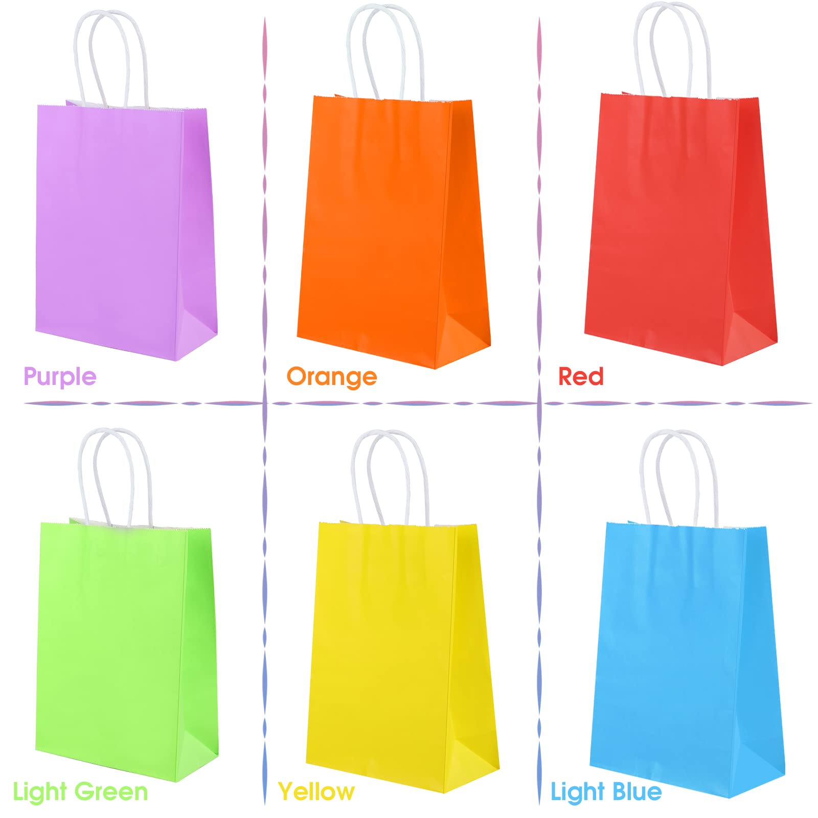 XPCARE 32Pcs Paper Gift Bags 5.25x3.25x8.25'' Kraft Paper Party Favor Bags