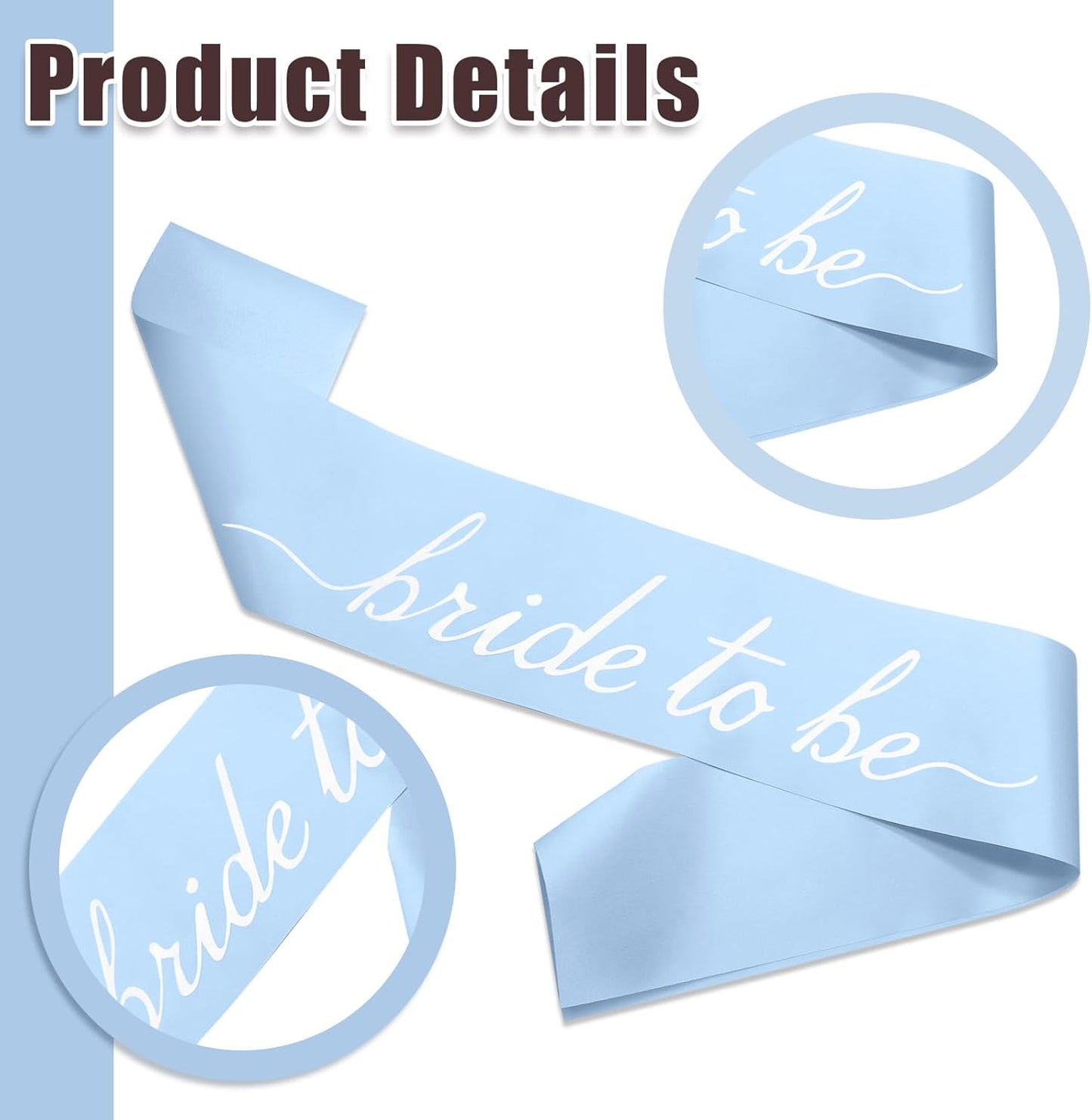 MILVOWOC Blue Bride to Be Sash in Soft Satin, Bachelorette Party Wearable, Bridal Shower Accessory, Bach Decorations, Bridesmaid Present, Engagement Celebration Supplies,1 Pack