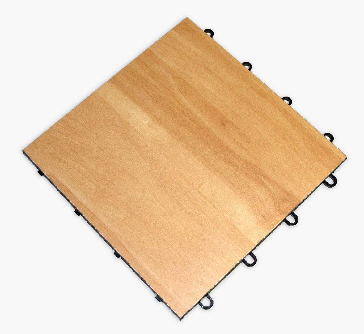 Big Floors 5X5MAPLEFLOOR Interlocking Lightweight Plastic Modular Dance Floor Kit (5' x 5'), Maple, 45 Piece