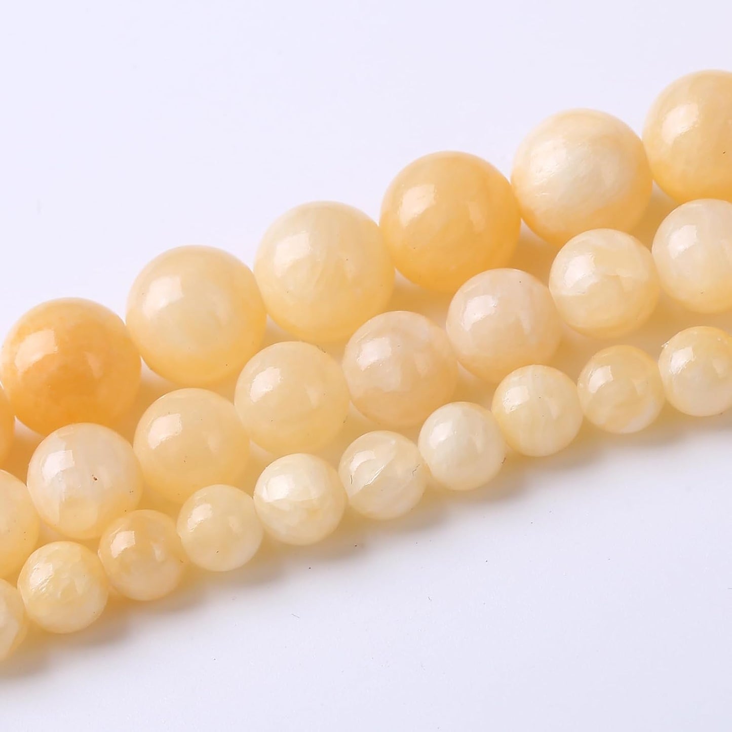 Rice Topaz Stone Beads Gemstone Round Crystal Energy Jade Beads Stone Beads for Jewelry Making DIY Bracelet Necklace Jewelry Making 1 Strand 15.5inch 31PCS 12MM