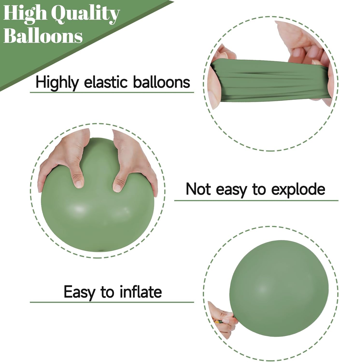 68Pcs Balloons Kit 12 Inch, Sage Green Balloon Sand White Metallic Gold Balloon Confetti with Ribbons, Party Balloons for Baby Bridal Shower Wedding Birthday Decorations.