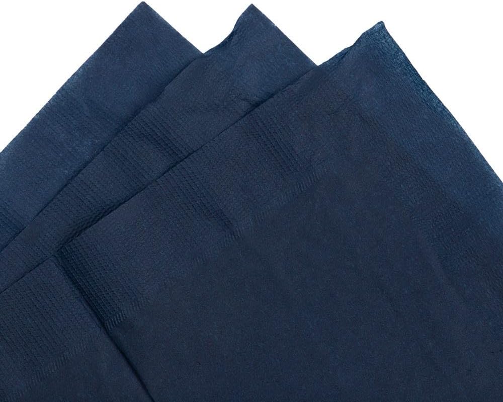 JAM PAPER Small Beverage Napkins - 5 x 5 - Navy Blue - 50/Pack