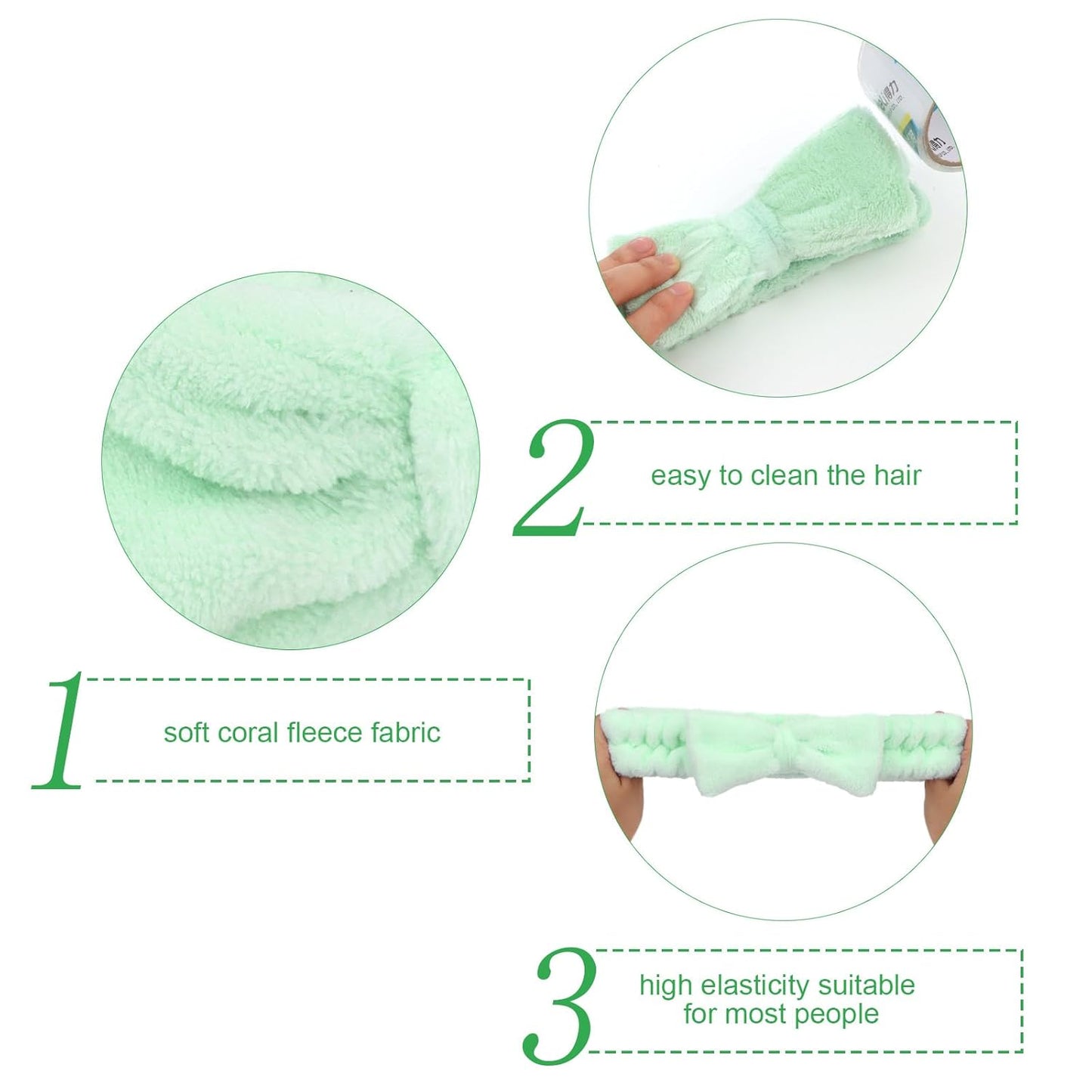 Semato Bachelorette Party Favor Set - Bride & Bridesmaid Spa Headbands (1 bride+ 7green)