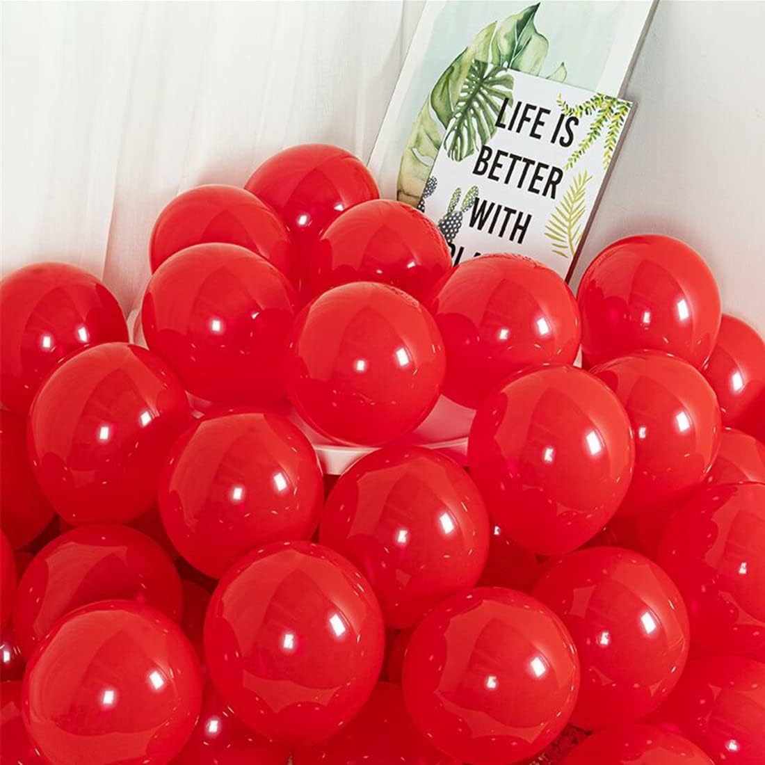 400 Pcs Red Balloons 10 Inch Latex Matte Balloon for Birthday Wedding Bridal Valentine's Day Baby Shower Bulk Balloons Party Decorations
