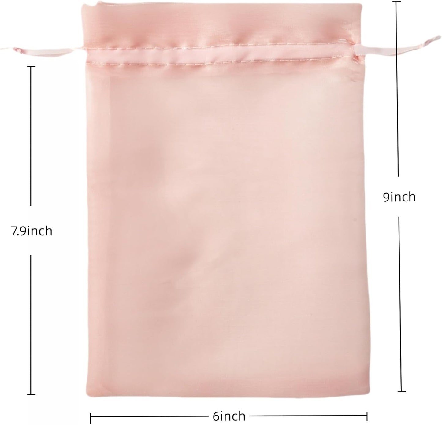 QIANF 20 Pcs Pink Small Organza Bags 6X9 inch for Wedding Favors with Drawstring, Mini Mesh Gift Bags Jewelry Pouch for Candy Bridal Shower Party Favor Baby Shower Christmas