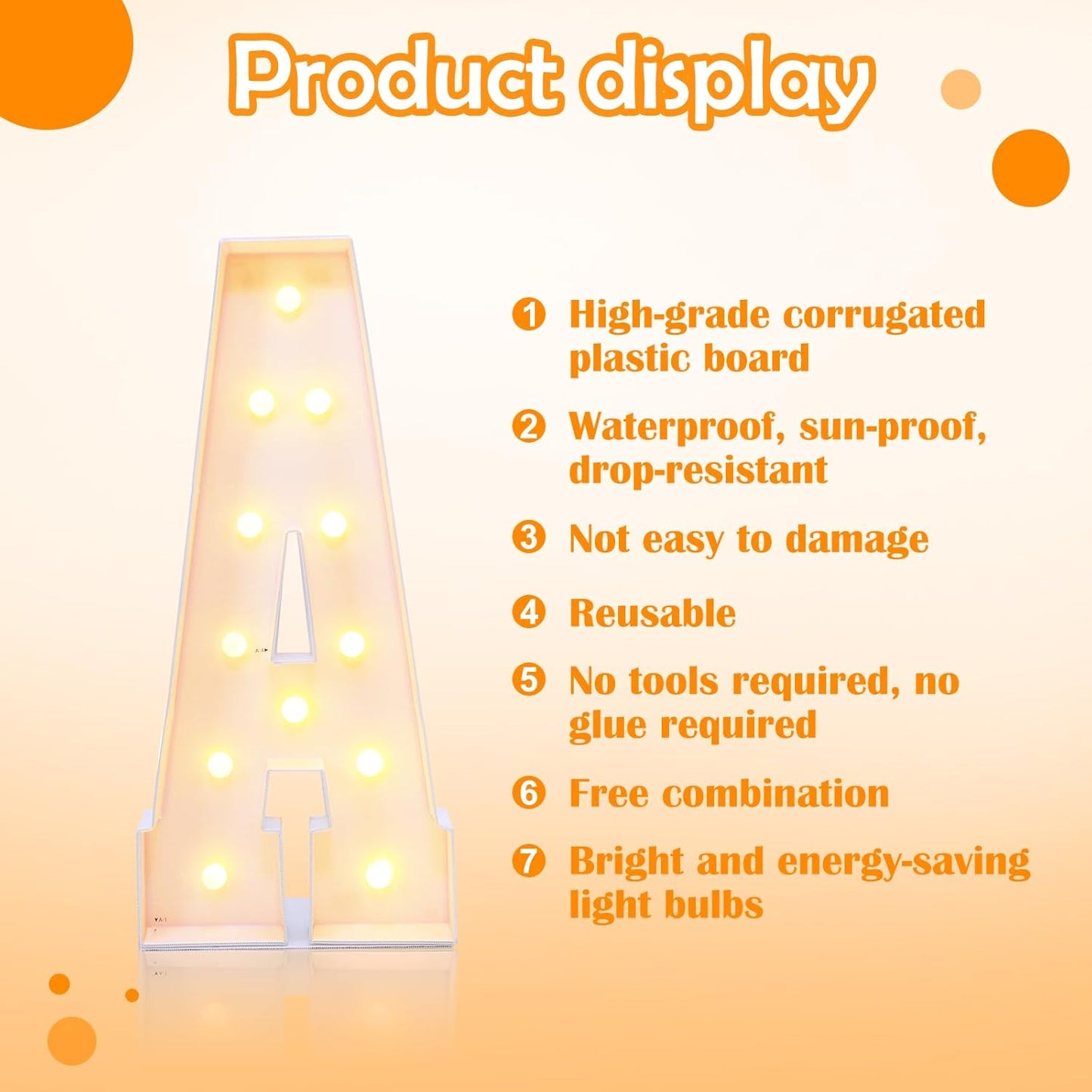 4ft Marquee for Letters A, Marry Me Light up Letters, Large Light up Letters, Multifunctional Large Marquee for Letters 4 Feet Tall for Party Decorations, Letter Balloons (Letters A)