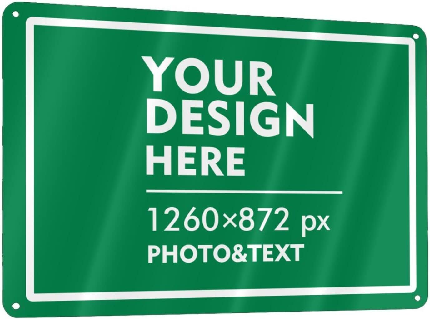 Custom Signs Outdoor Metal Sign - 12 x 8 Customized Personalized Aluminum for Office, Home, Business, Decor, Road Signs, Rust-Proof (White Text Box)